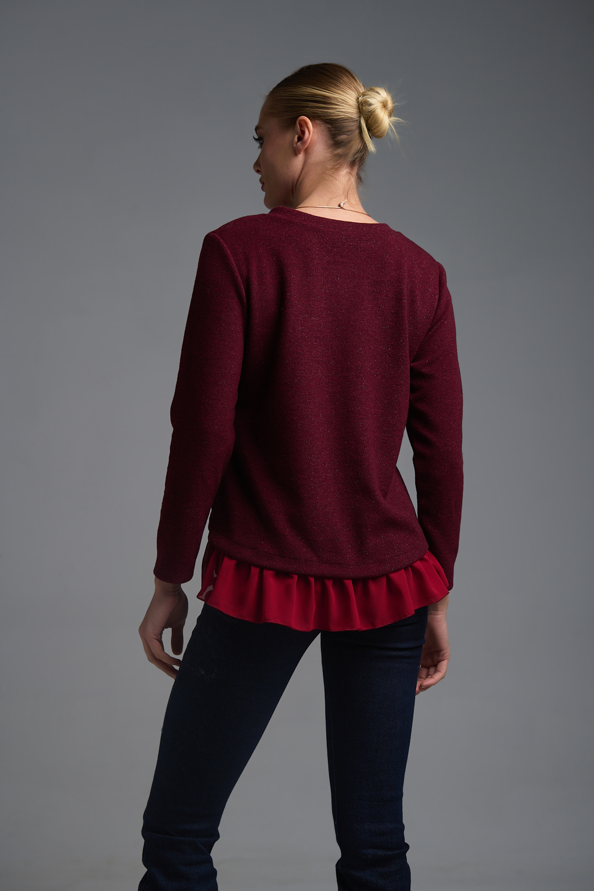 Μπλούζα Lurex Με Βολάν & Κολιέ φωτογραφία