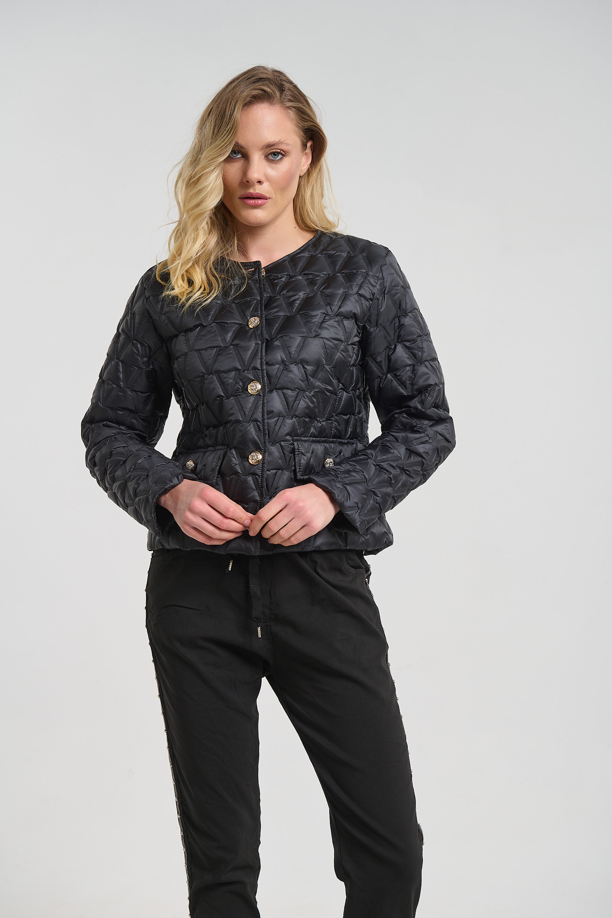 Μπουφάν Καπιτονέ Κοντό Με Χρυσά Κουμπιά