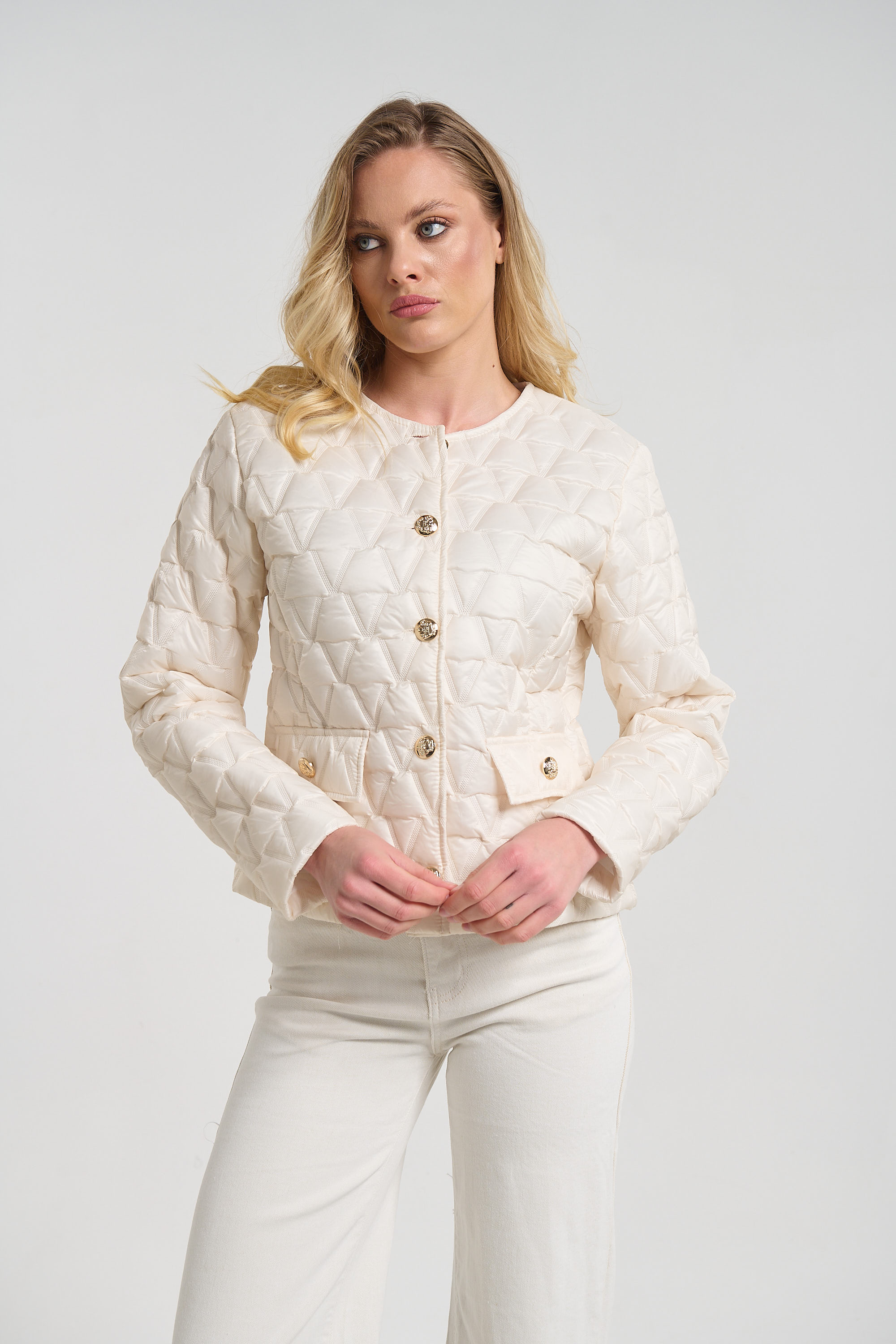 Μπουφάν Καπιτονέ Κοντό Με Χρυσά Κουμπιά