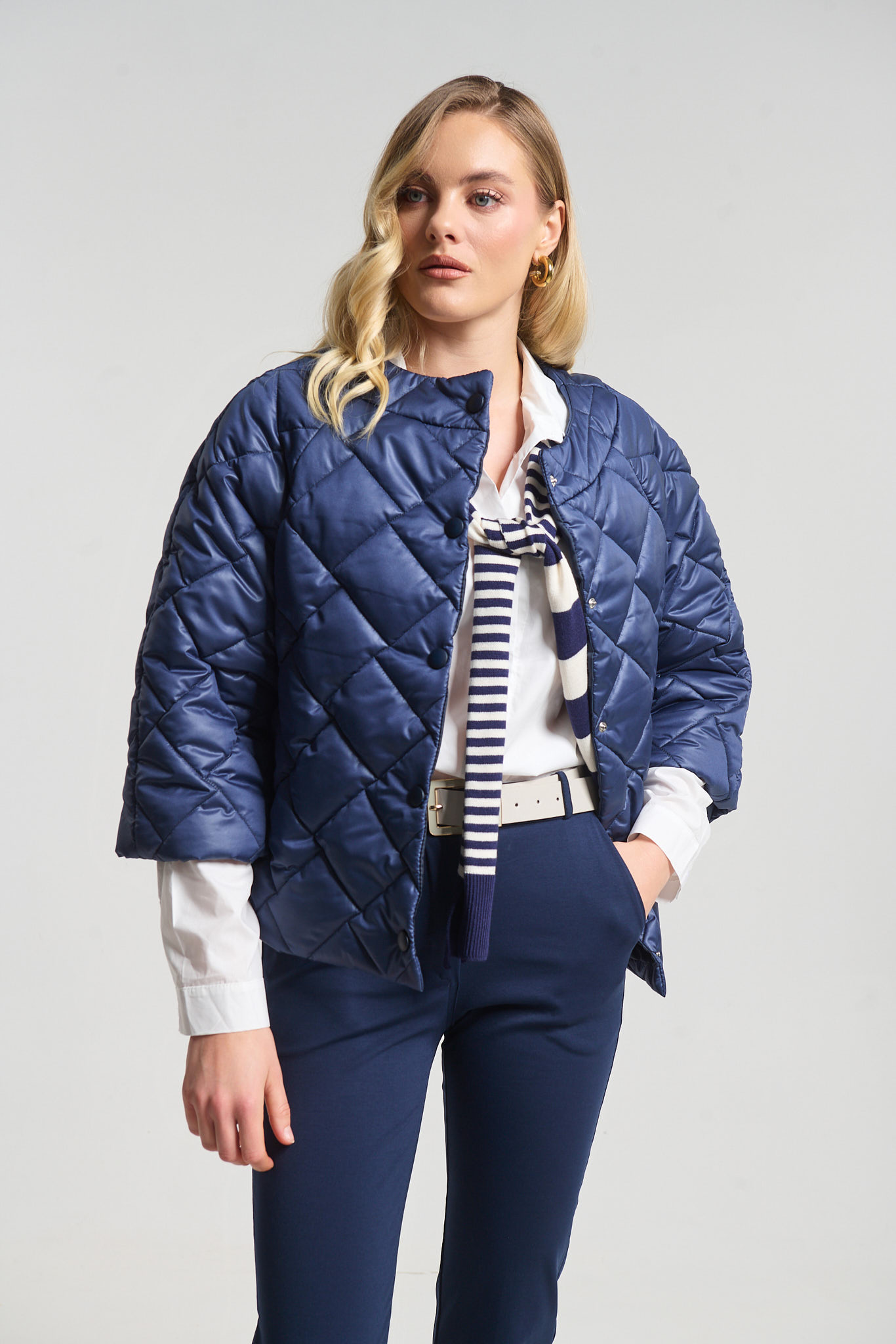  Μπουφάν Καπιτονέ 3/4 Μανίκι Με Κρυφές Τσέπες