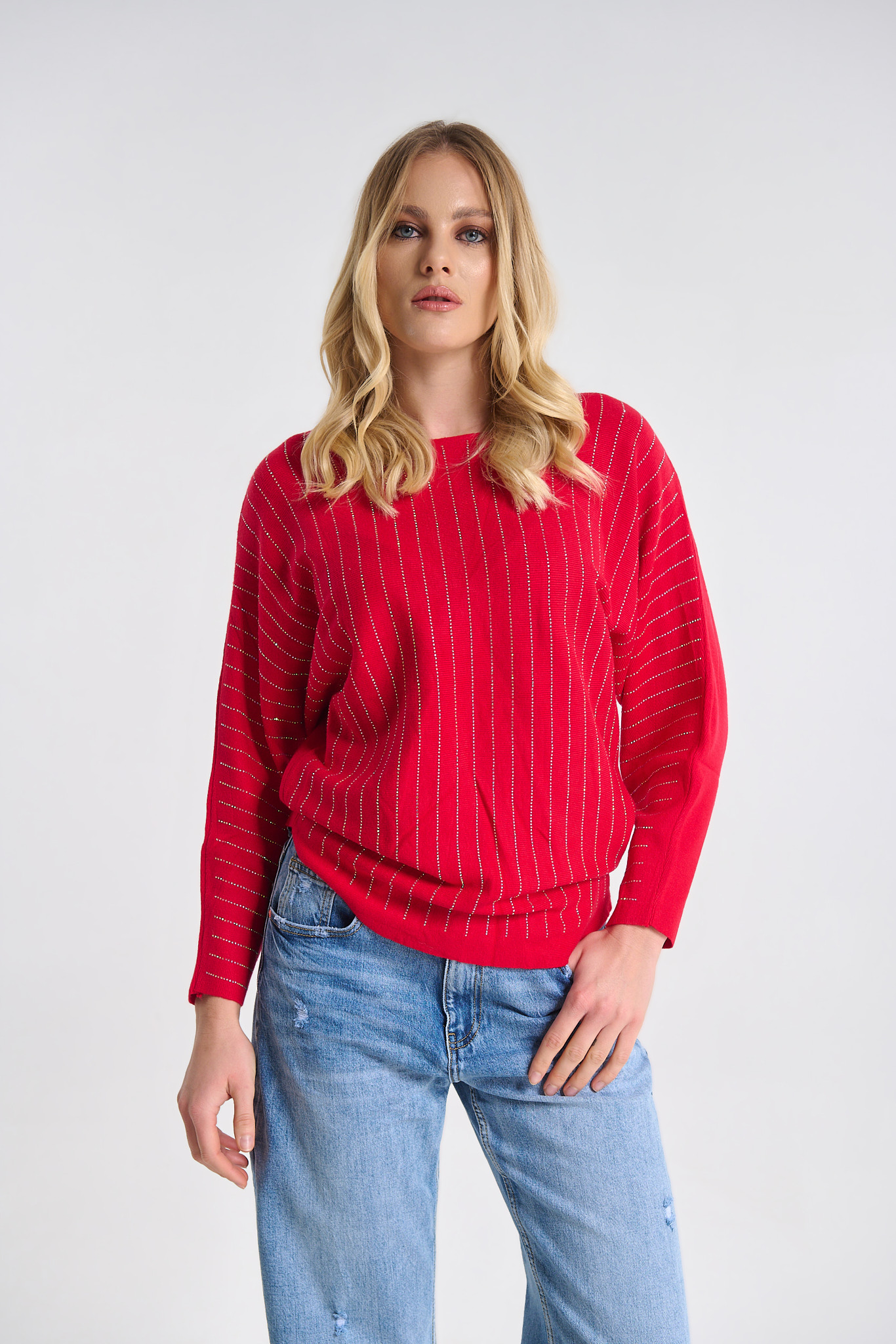 Μπλούζα Πλεκτή Με Λεπτομέρειες Στρας φωτογραφία