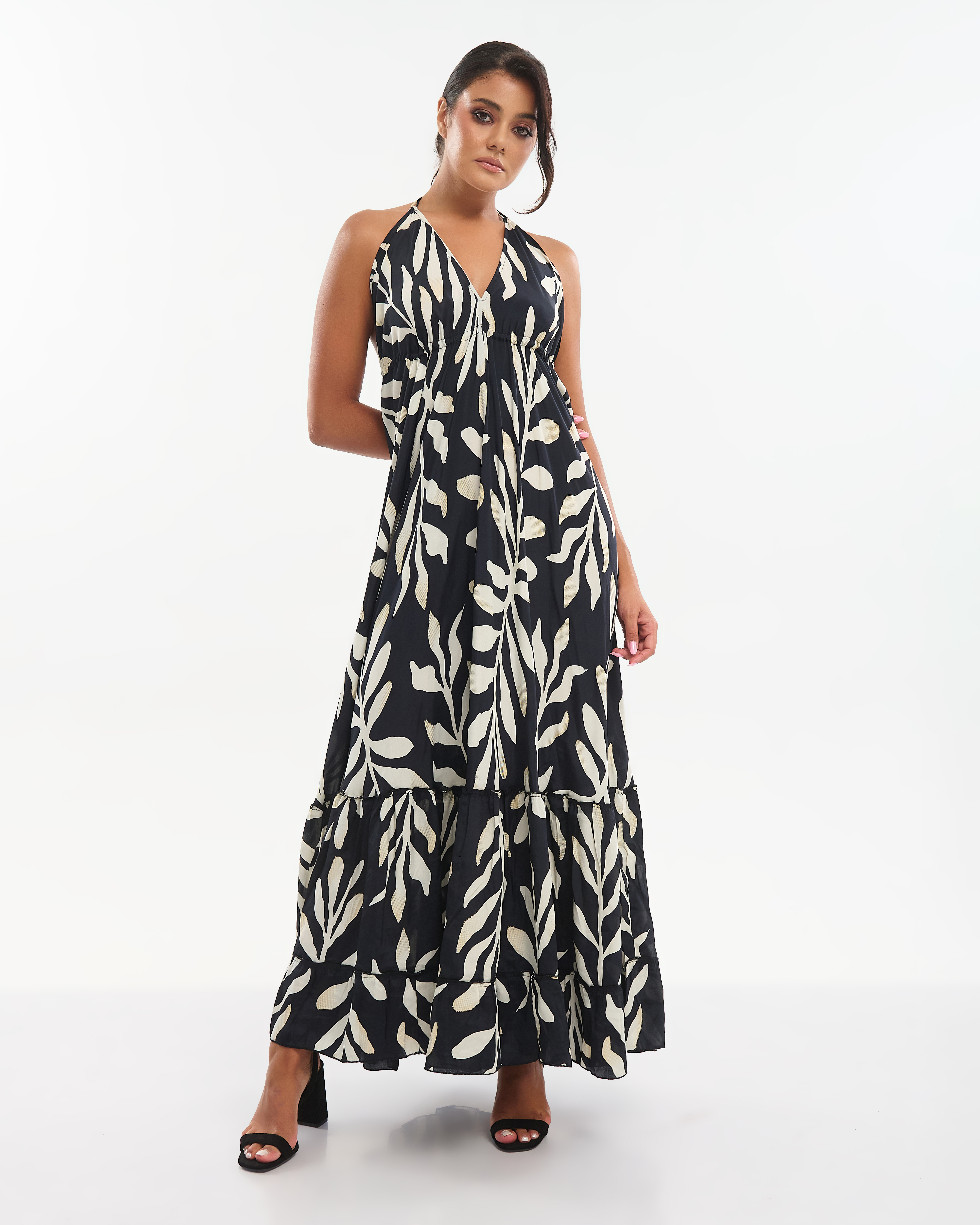 Φόρεμα BLE Μακρύ Εμπριμέ Με Tropical Print