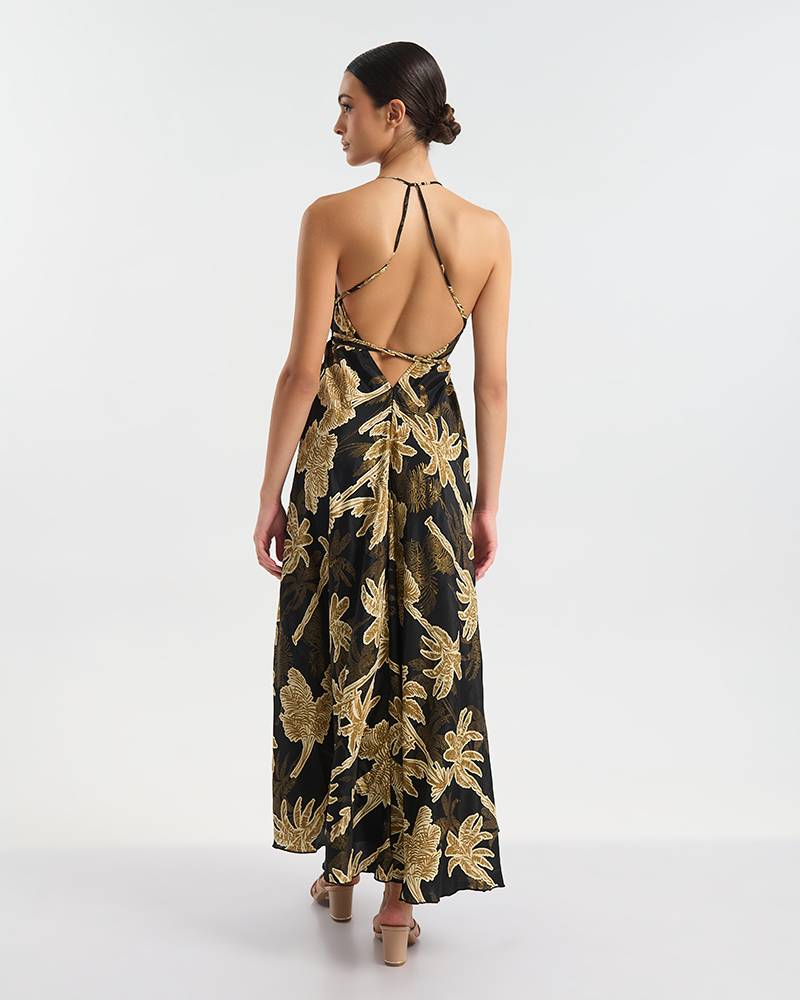 Φόρεμα BLE Μάξι Με Δέσιμο & Tropical Print φωτογραφία