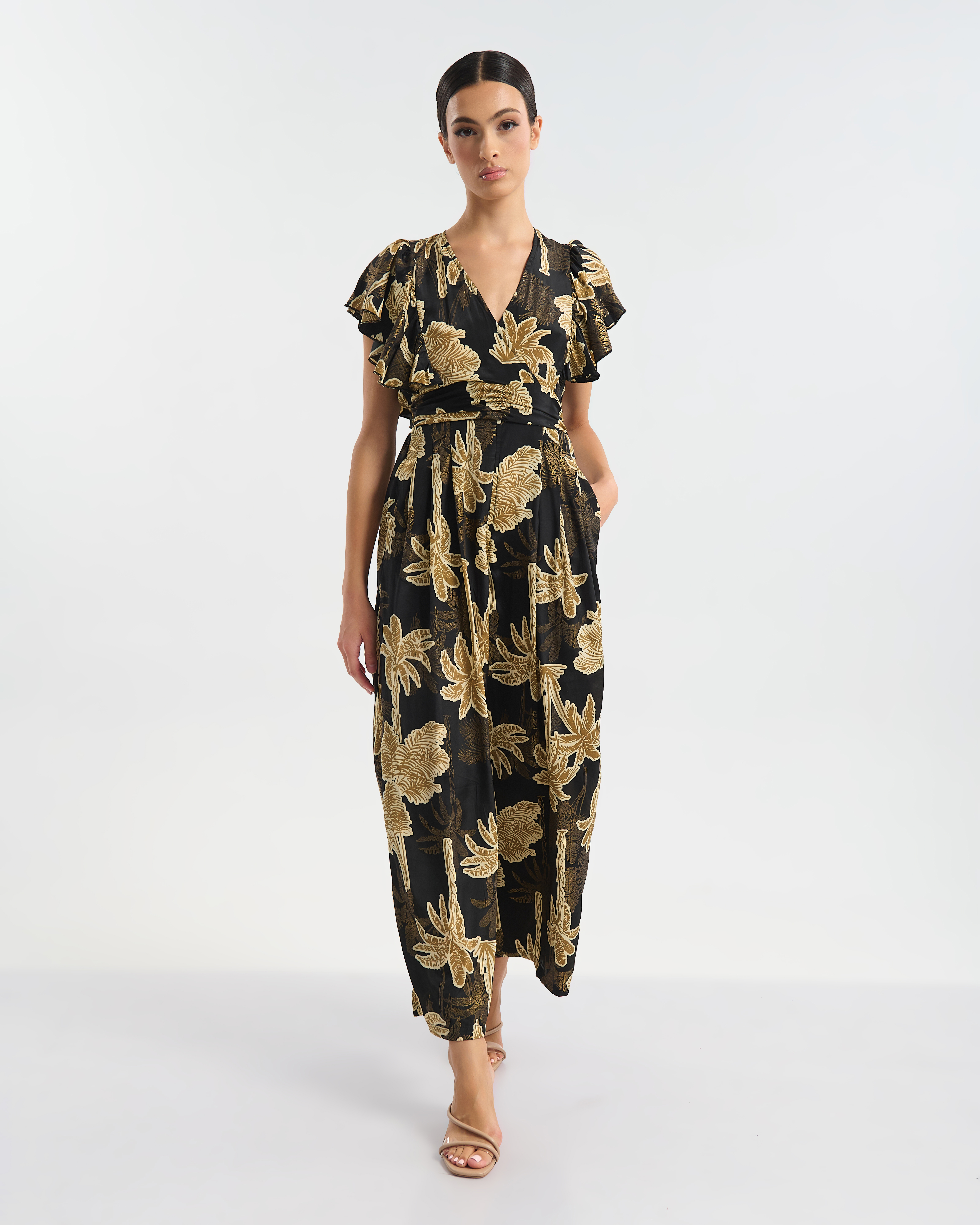 Ολόσωμη Φόρμα BLE Με Tropical Print & Δέσιμο