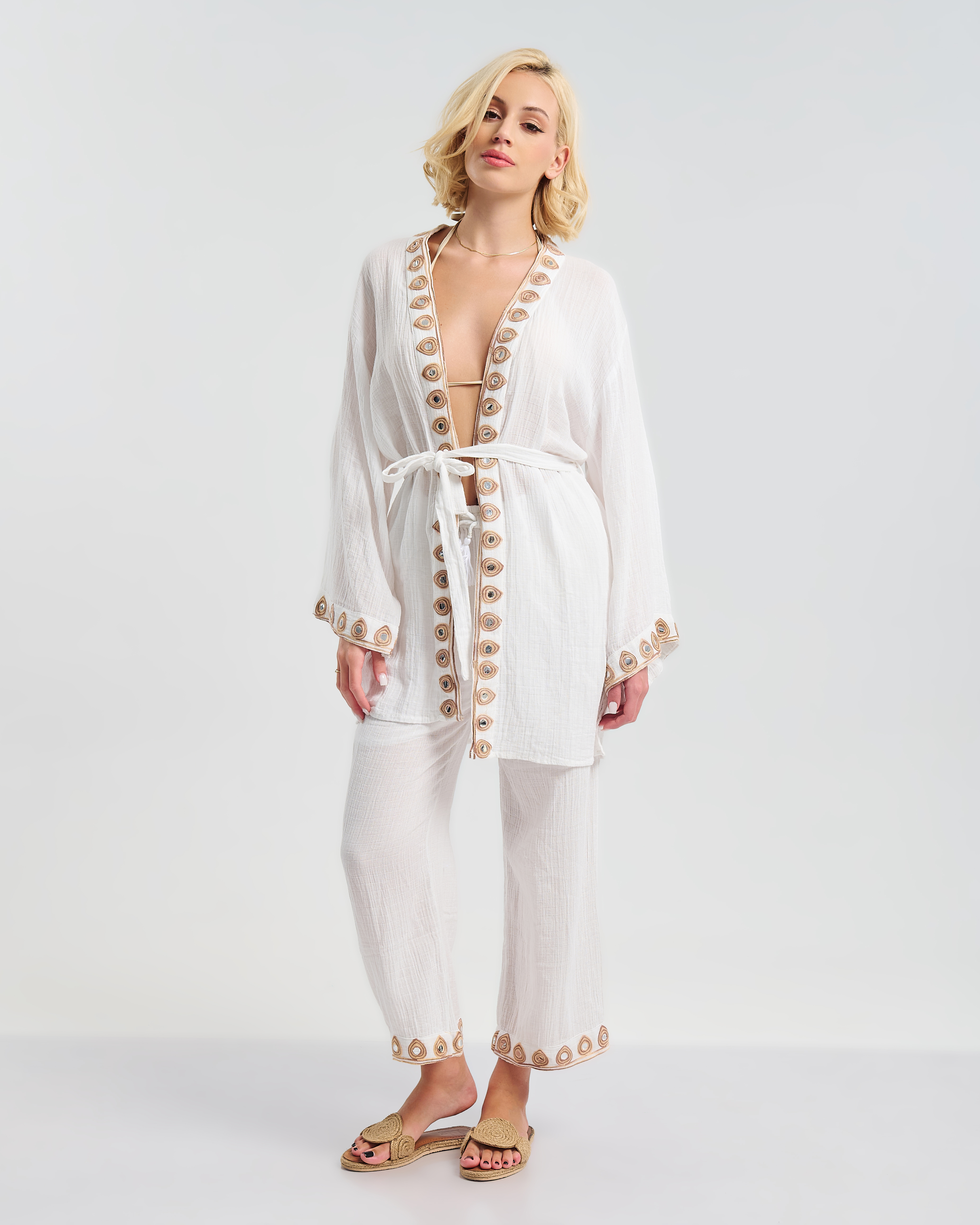 Σετ BLE Kimono & Παντελόνα με Κέντημα