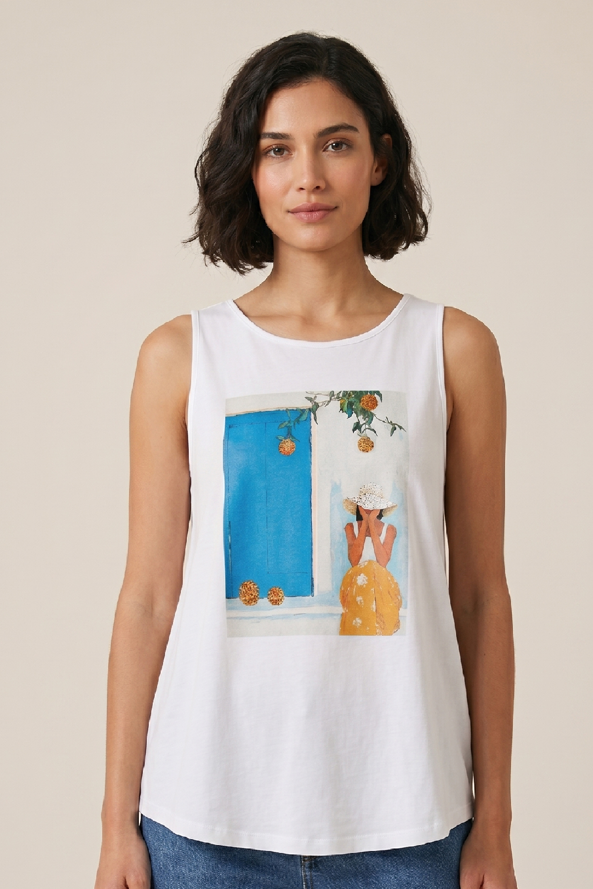 Μπλούζα DEJAVU Αμάνικη Με Summer Print