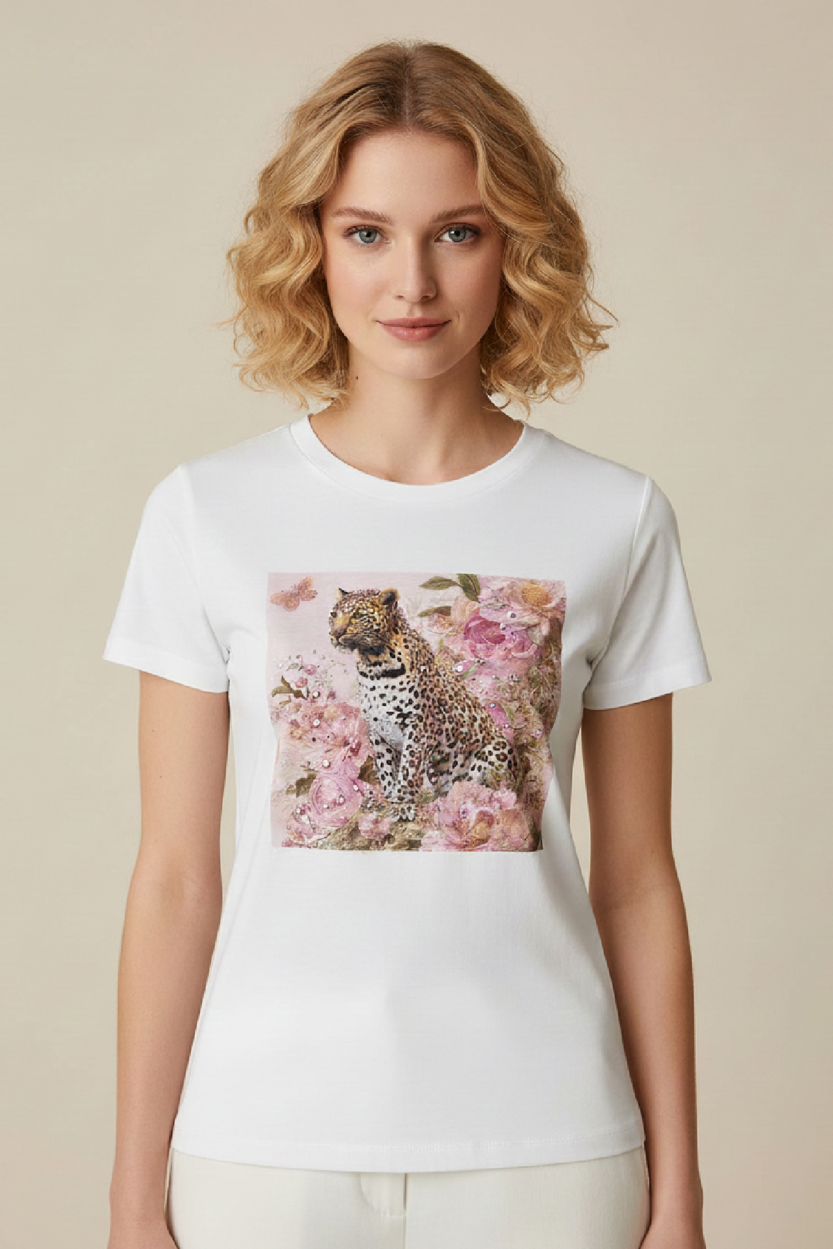 T-Shirt DEJAVU Με Print Τίγρης Με Στρας