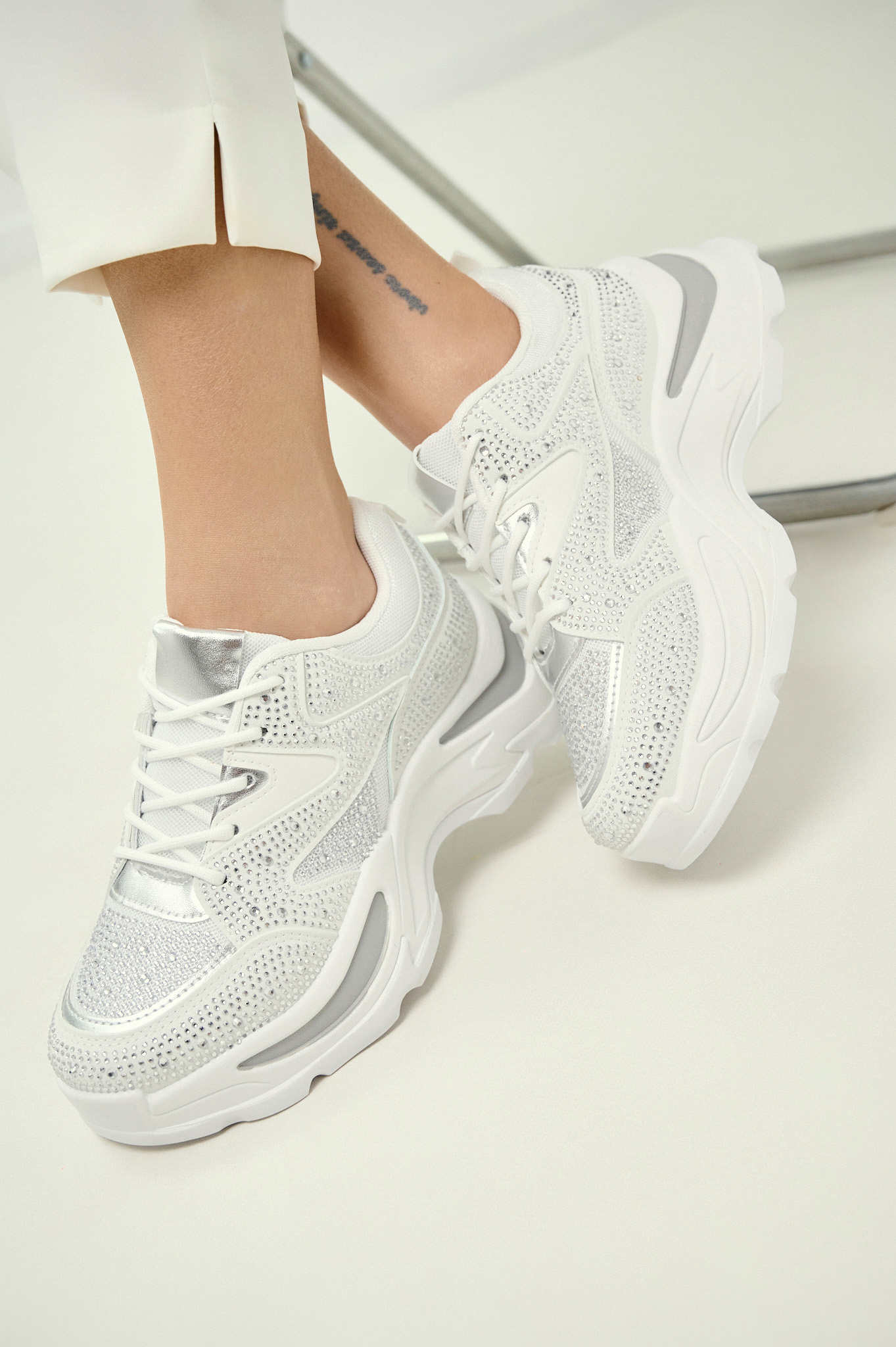 Sneakers Chunky Με Στρας φωτογραφία