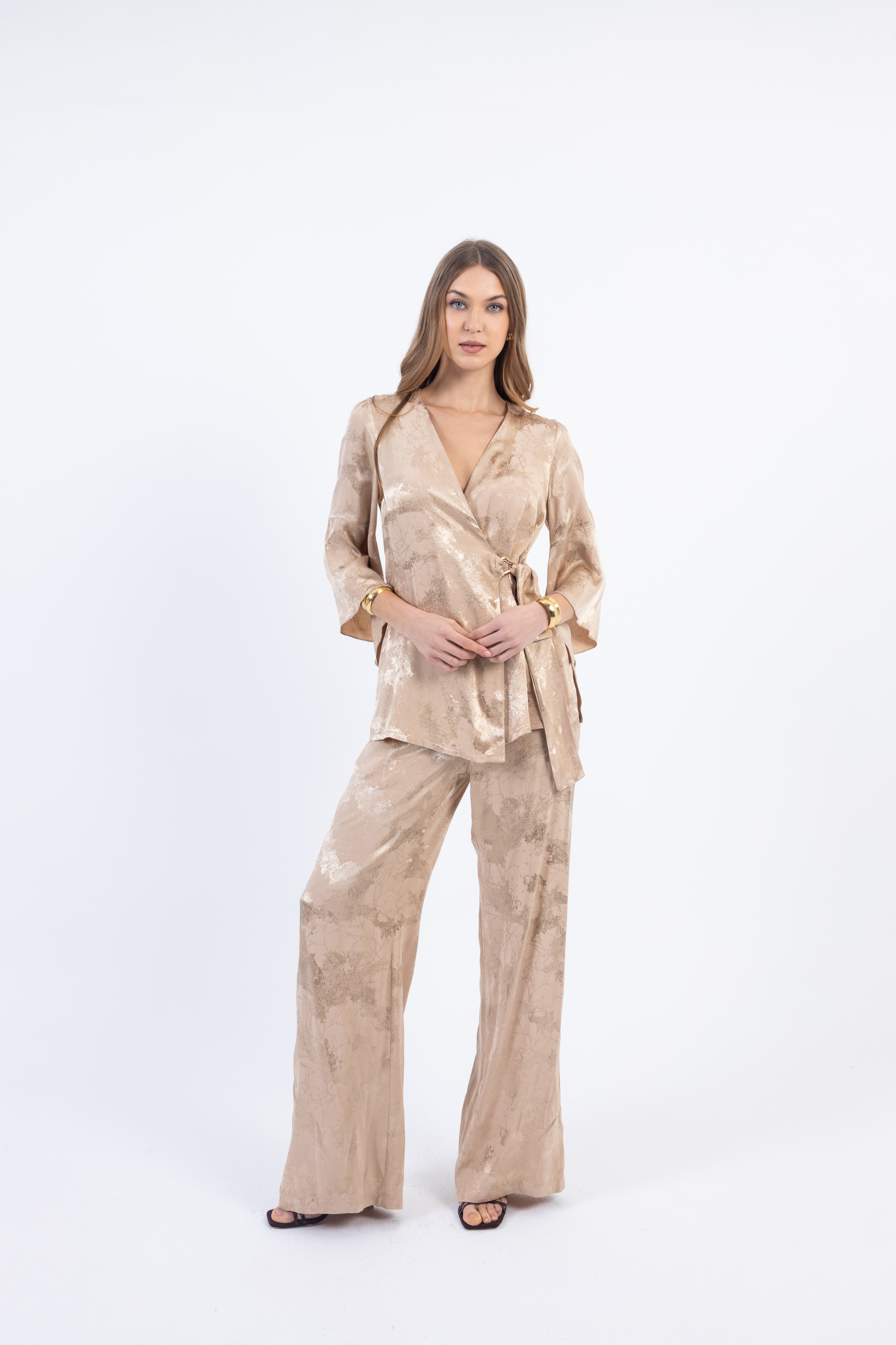 Σετ OPEN Wrap Μπλούζα & Παντελόνα