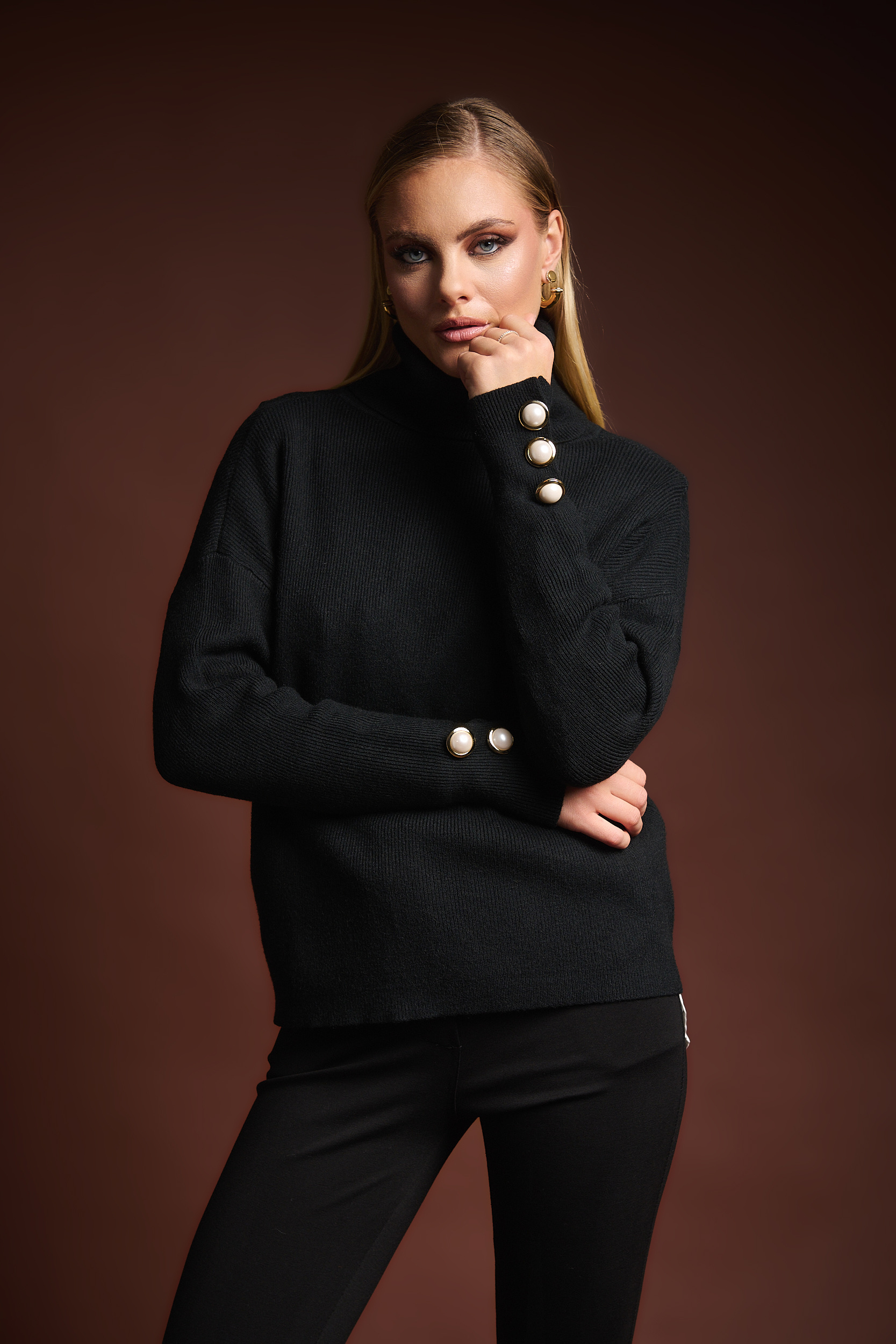 Πλεκτό Ριμπ Ζιβάγκο Με Διακοσμητικά Κουμπιά