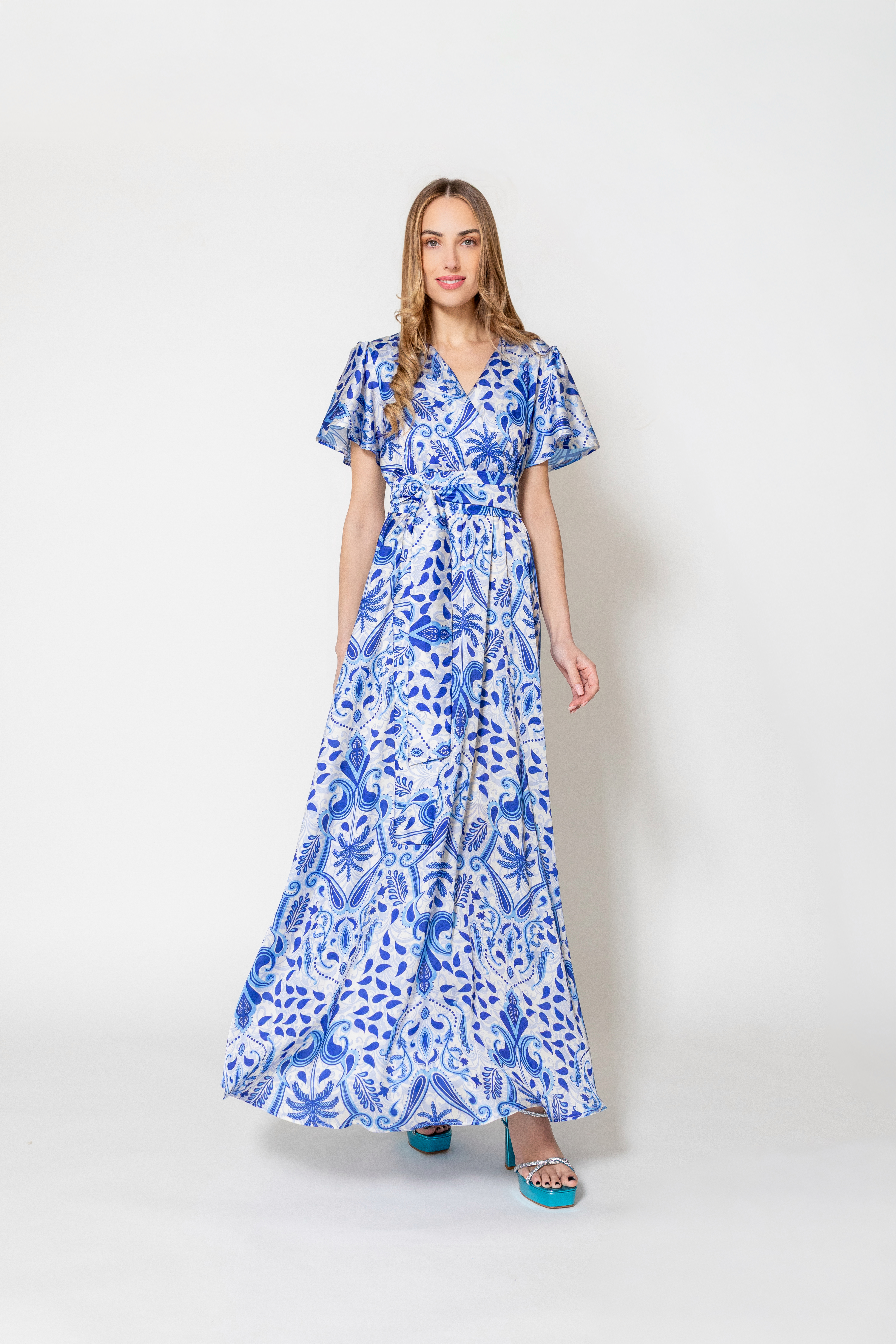 Φόρεμα Maxi Με Λαχούρια & Ζώνη GIANNI RODINI