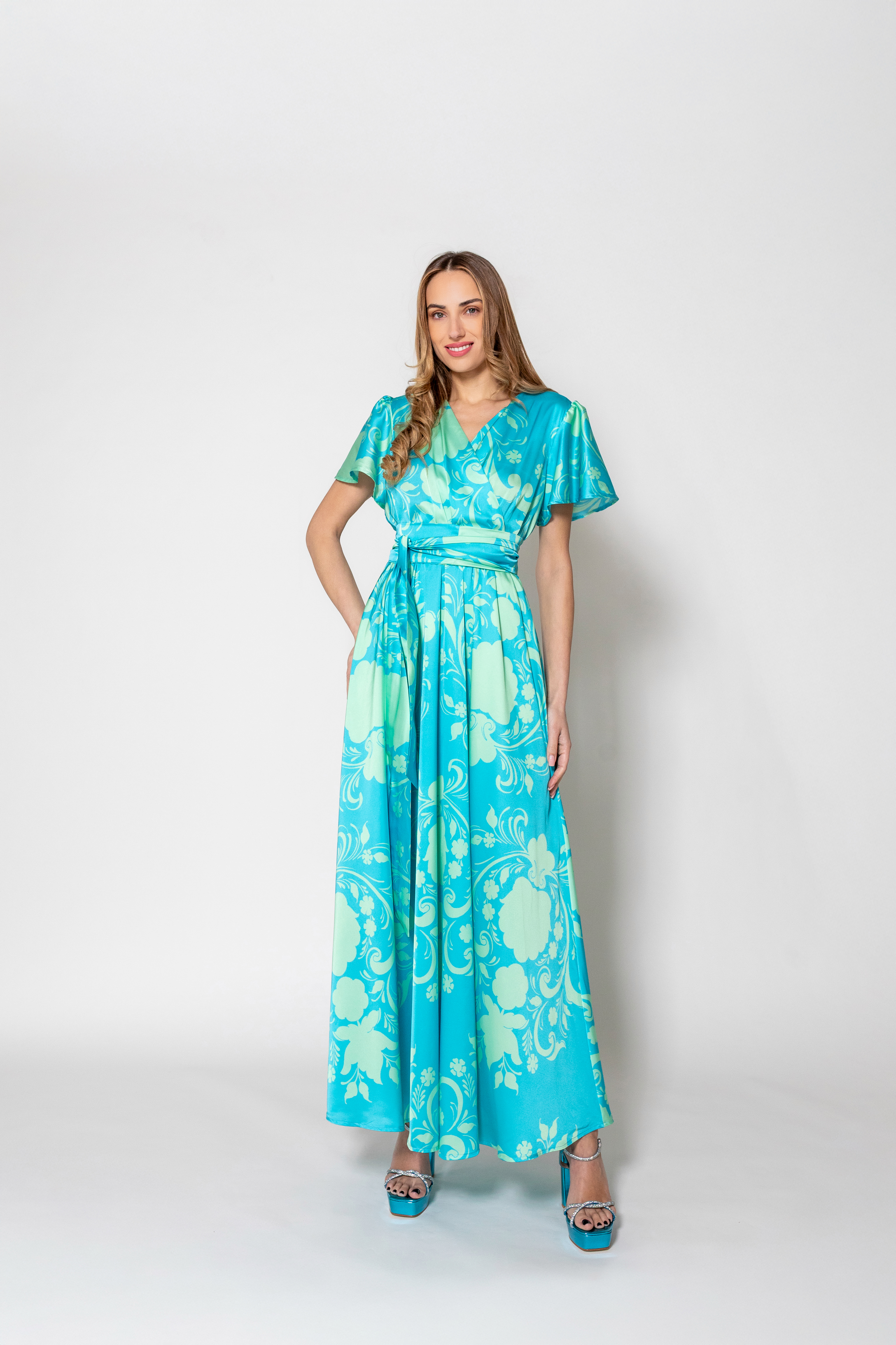 Φόρεμα Maxi Floral Με Ζώνη GIANNI RODINI