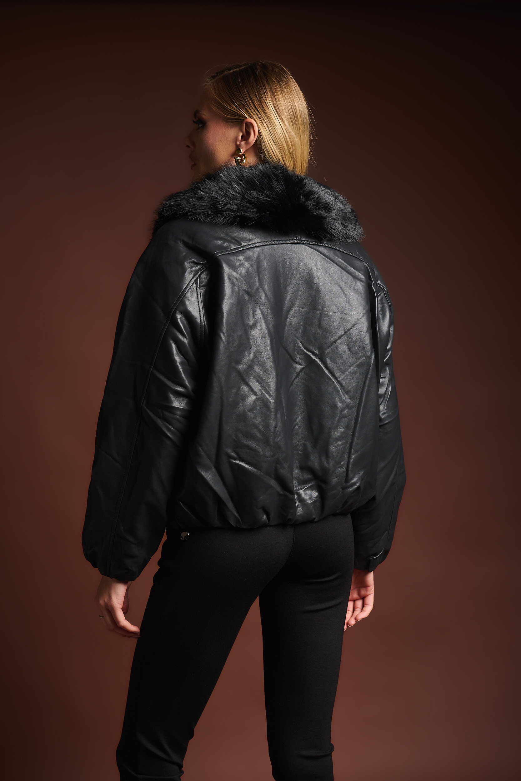 Μπουφάν Bomber Double Face Με Αποσπώμενη Γούνα φωτογραφία