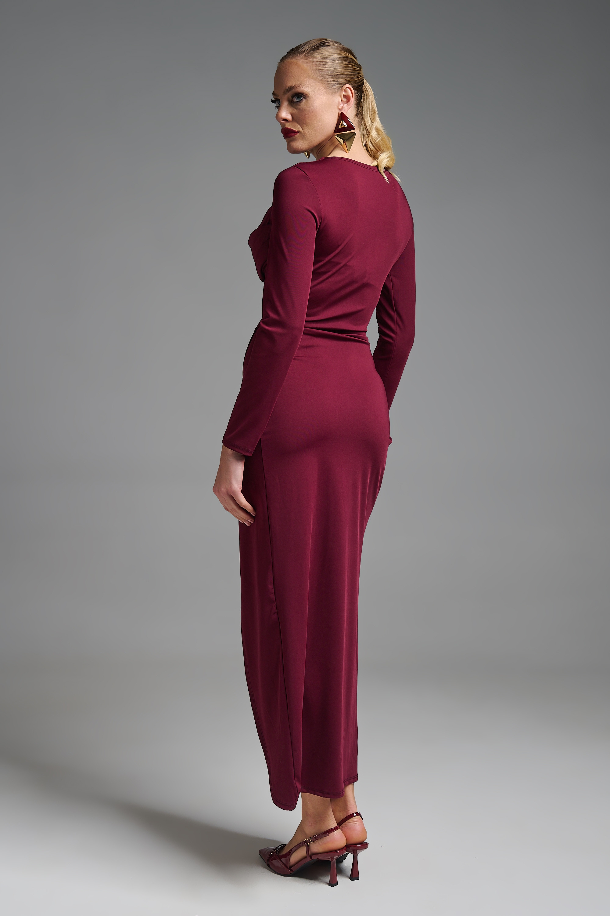 Long Evening Dress with Cups & Side Slit