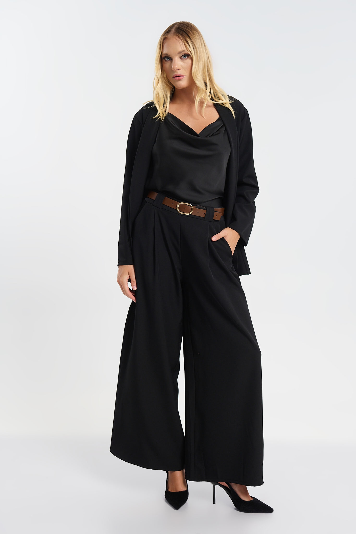 Women’s Wide-Leg Trousers with Belt