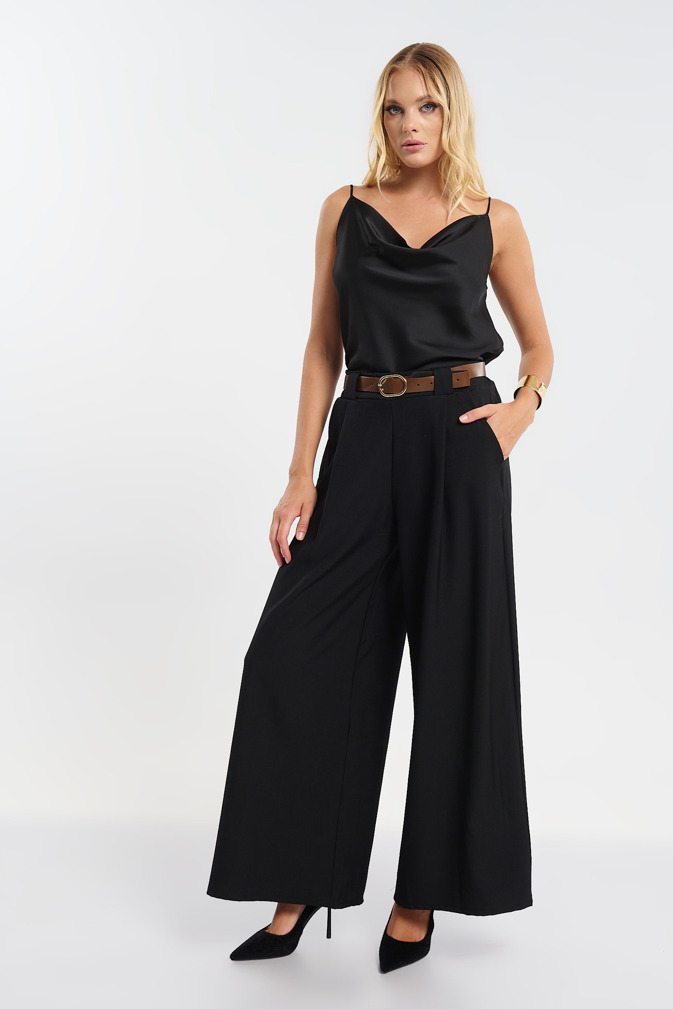 Women’s Wide-Leg Trousers with Belt