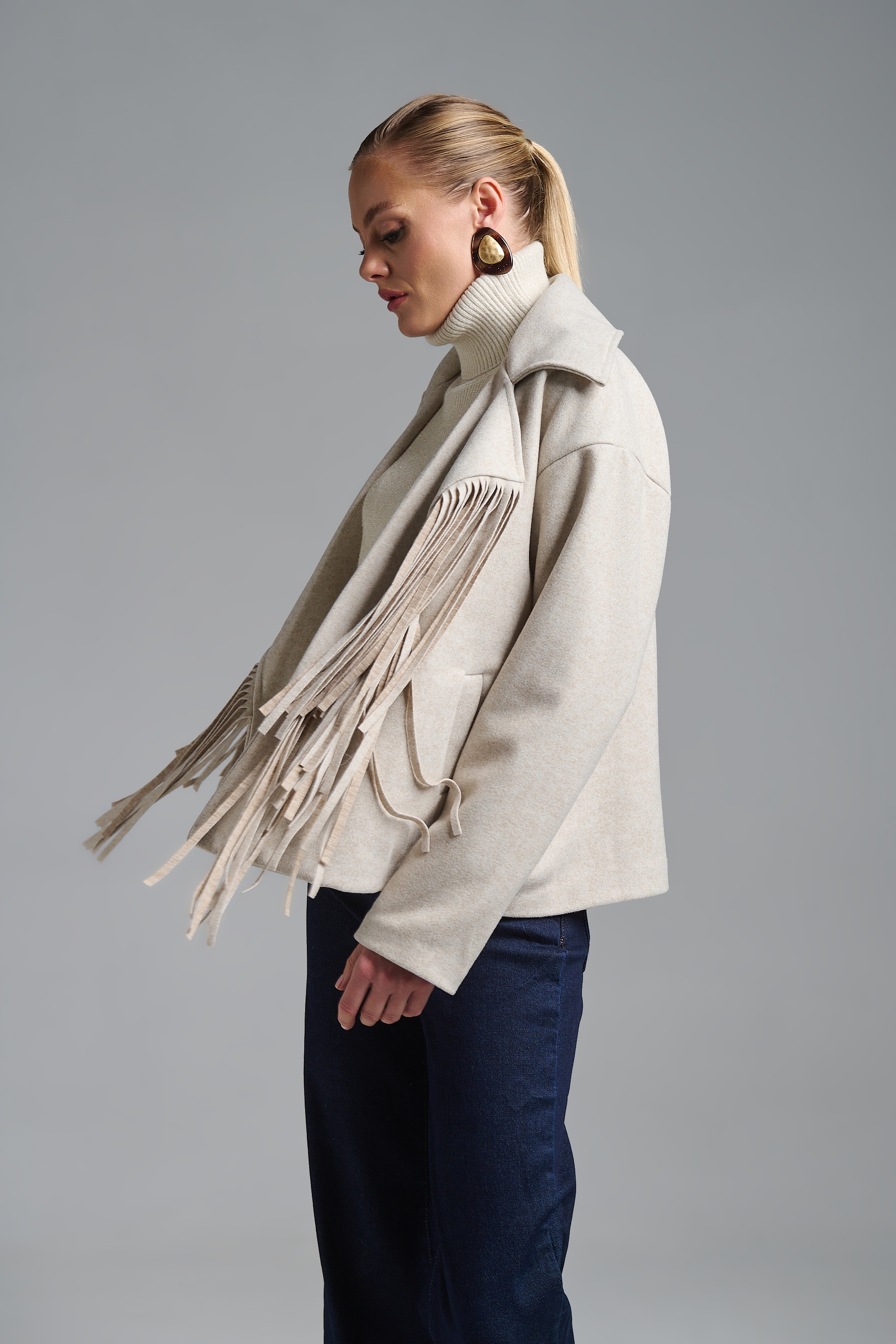 Jacket Κοντό Με Κρόσια
