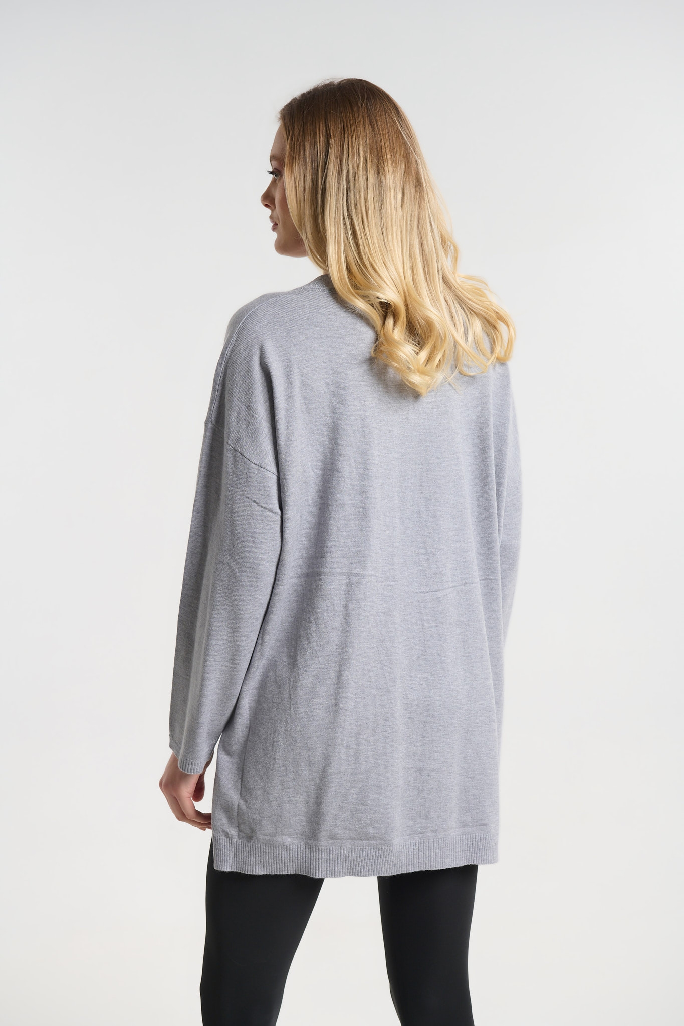 Μπλούζα Πλεκτή Oversized Με V Λαιμόκοψη