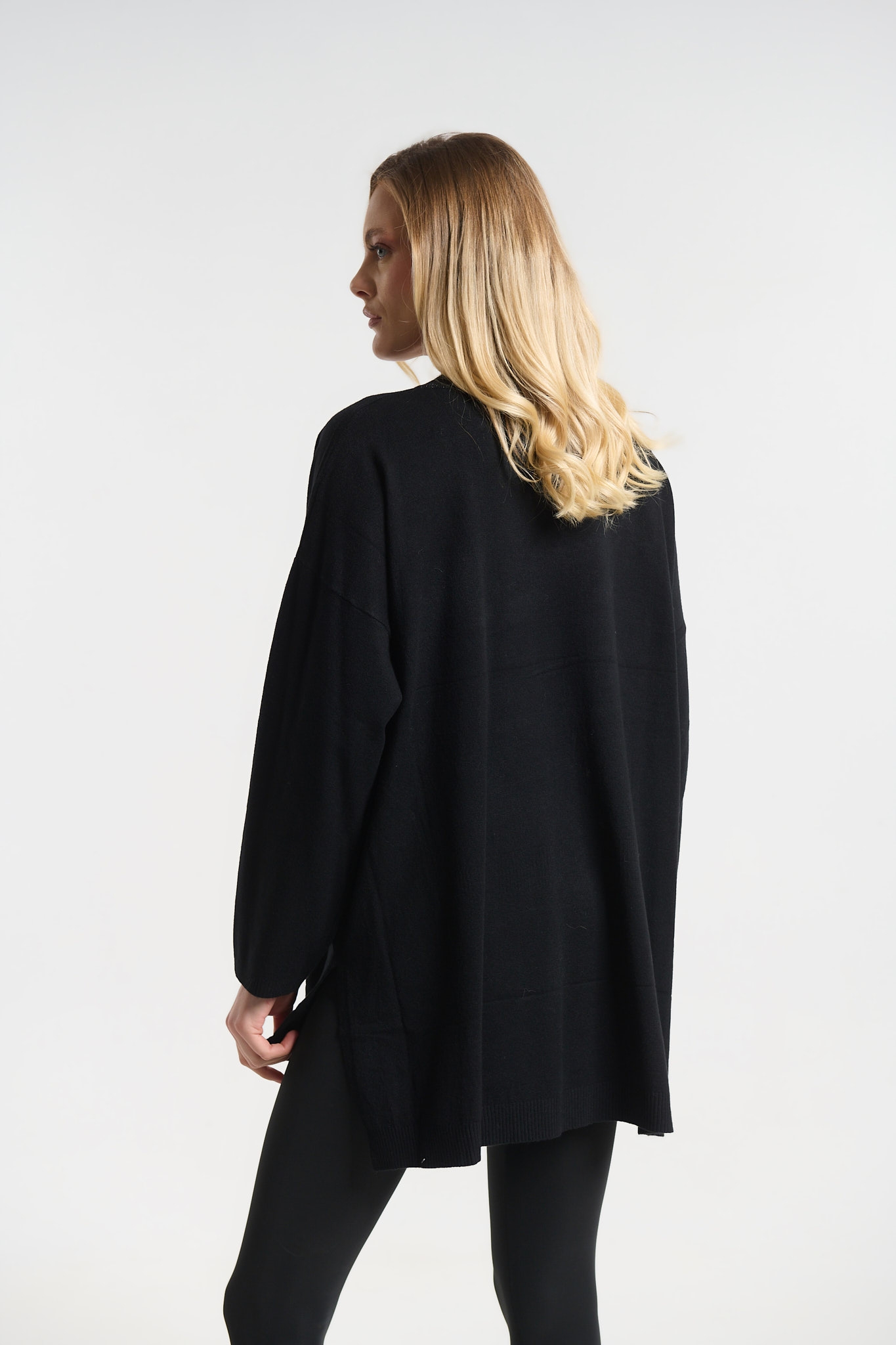 Μπλούζα Πλεκτή Oversized Με V Λαιμόκοψη