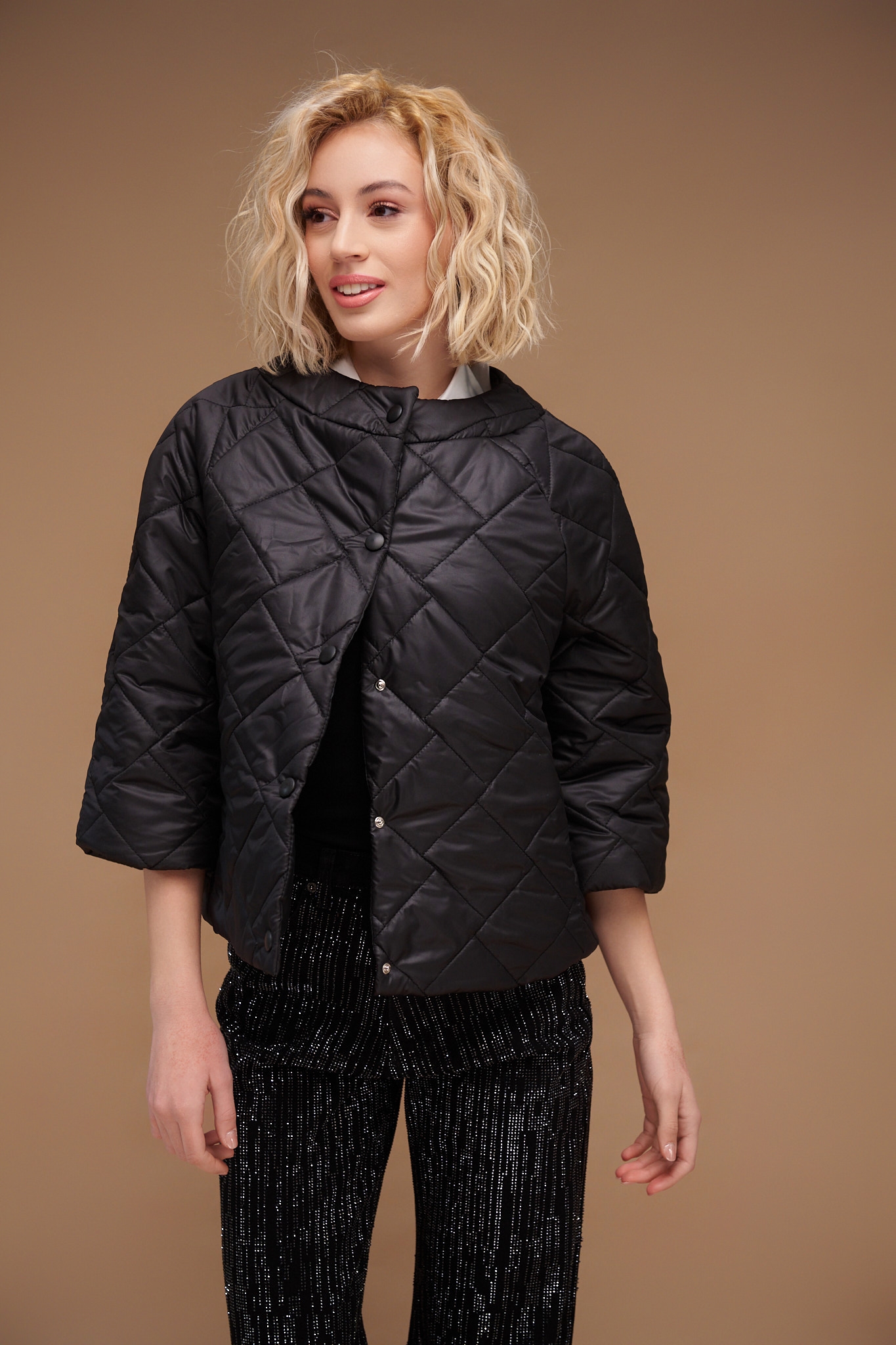 Μπουφάν Καπιτονέ 3/4 Μανίκι Με Κρυφές Τσέπες