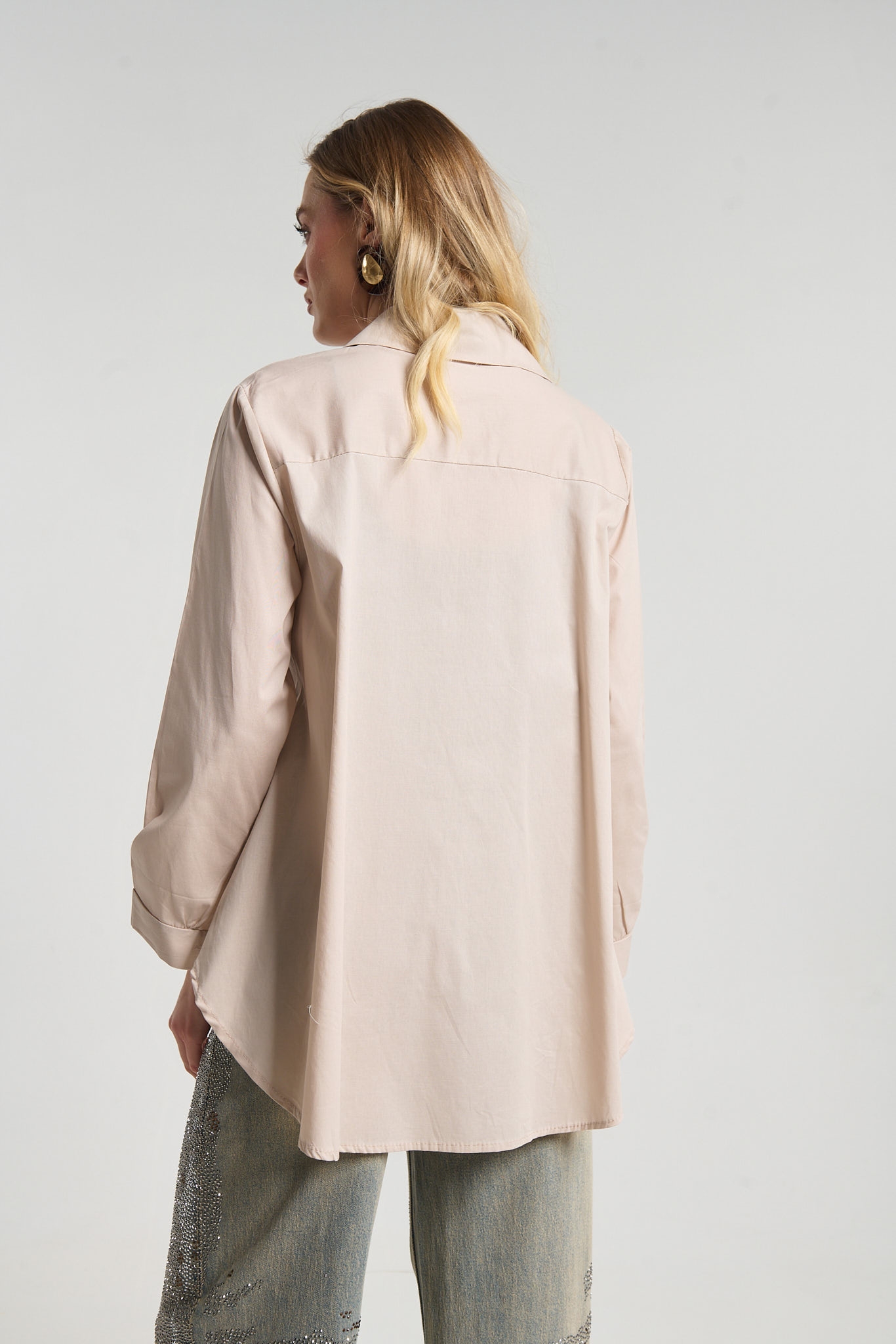 Πουκάμισο Ασύμμετρο Με Διακοσμητικά Κουμπιά 