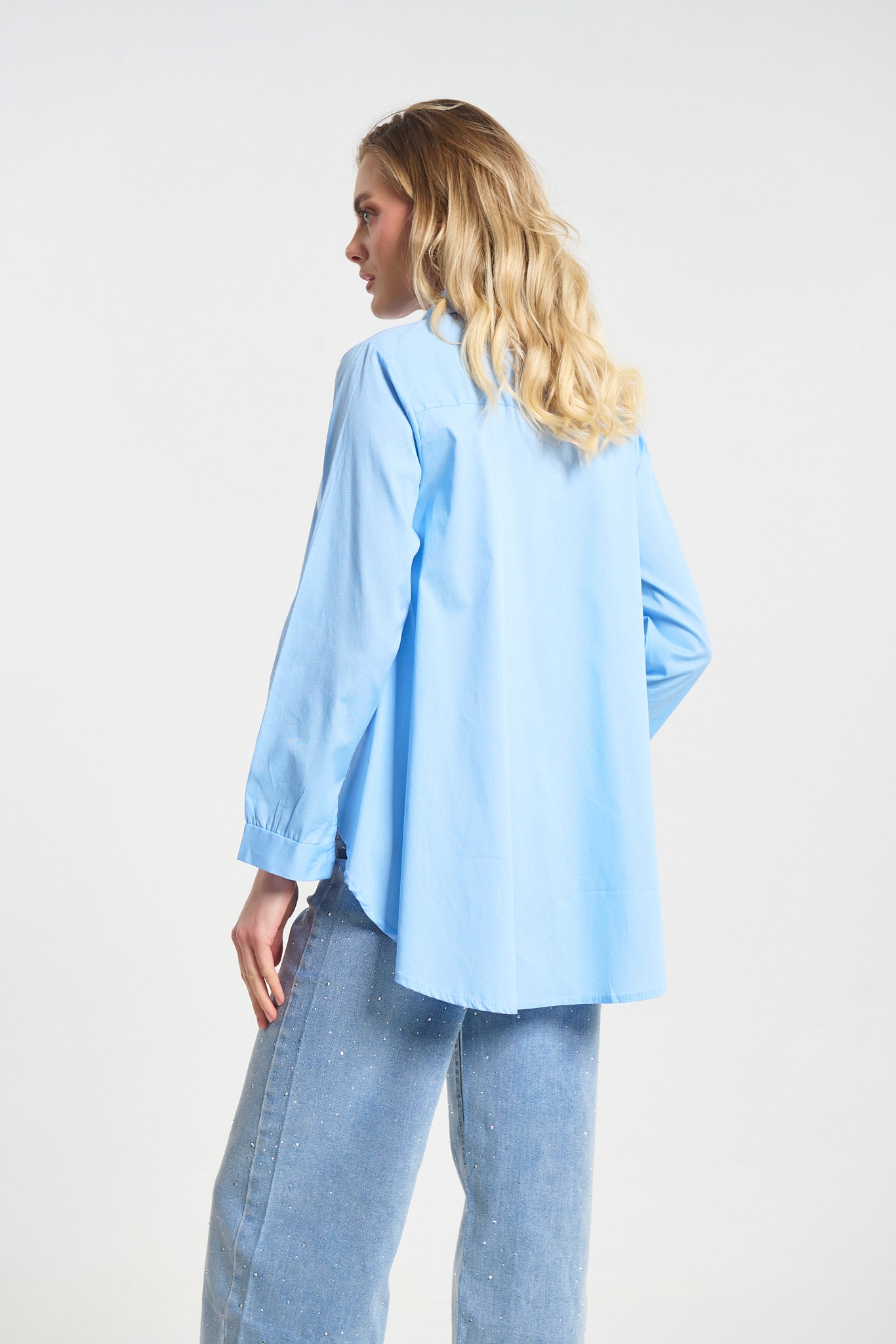 Πουκάμισο Ασύμμετρο Με Διακοσμητικά Κουμπιά 