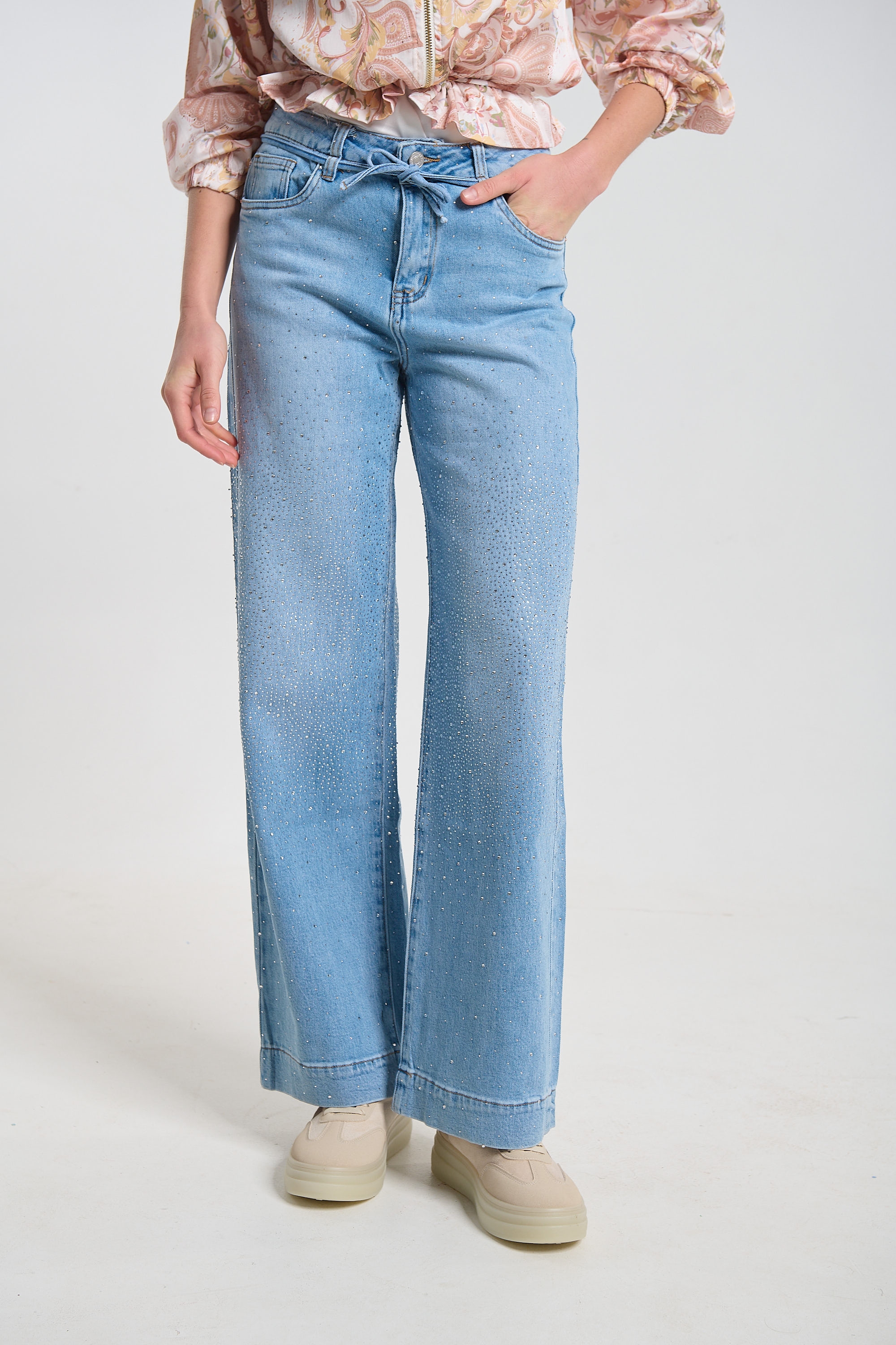 Παντελόνι Τζιν Με Στρας & Ζωνάκι