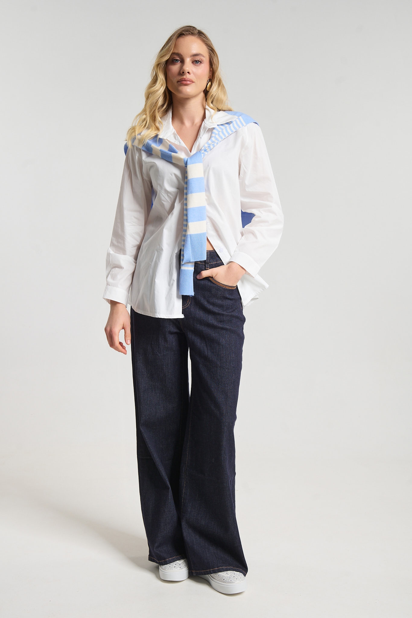 Τζιν Παντελόνι Σκουρόχρωμο Wide Leg