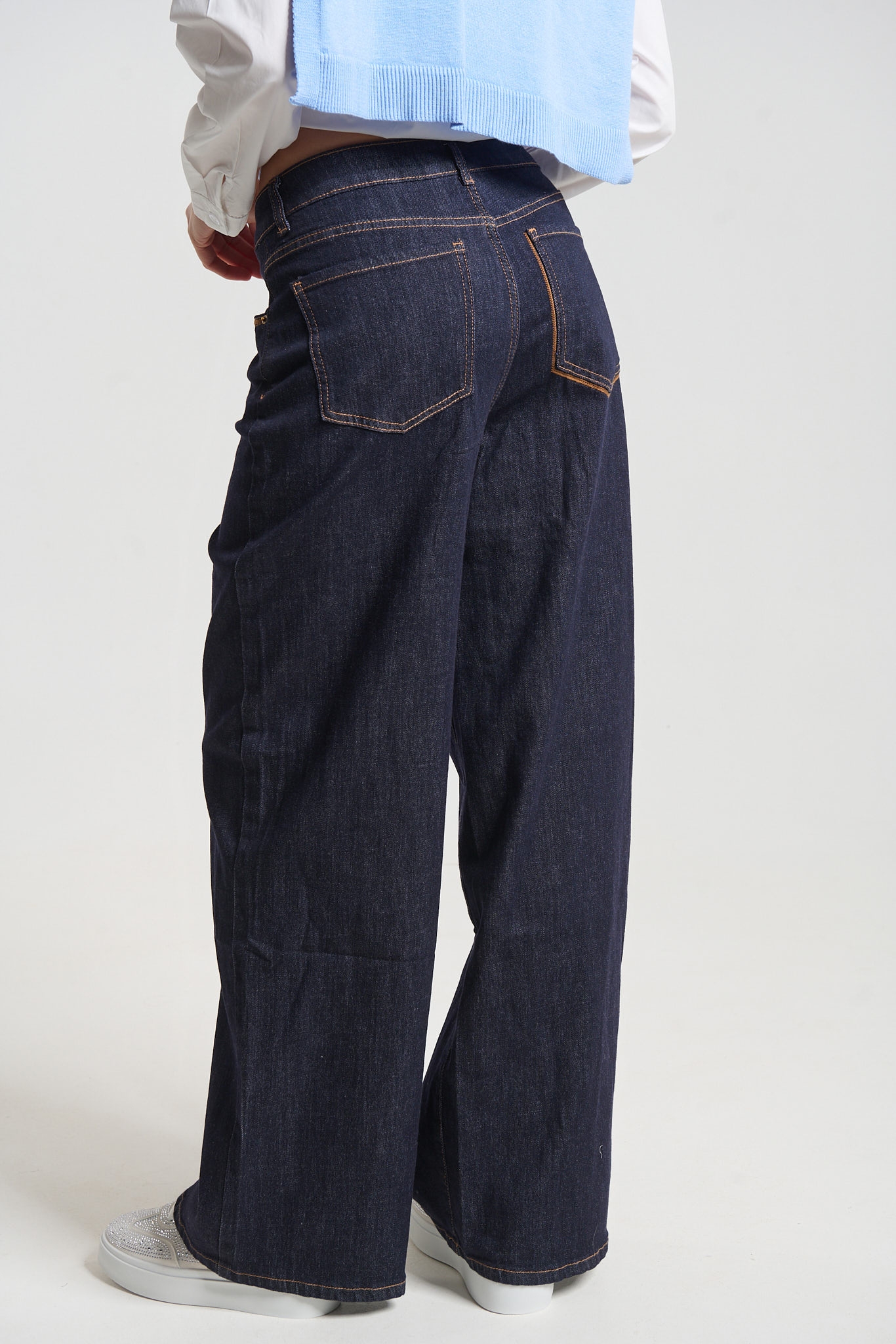 Τζιν Παντελόνι Σκουρόχρωμο Wide Leg