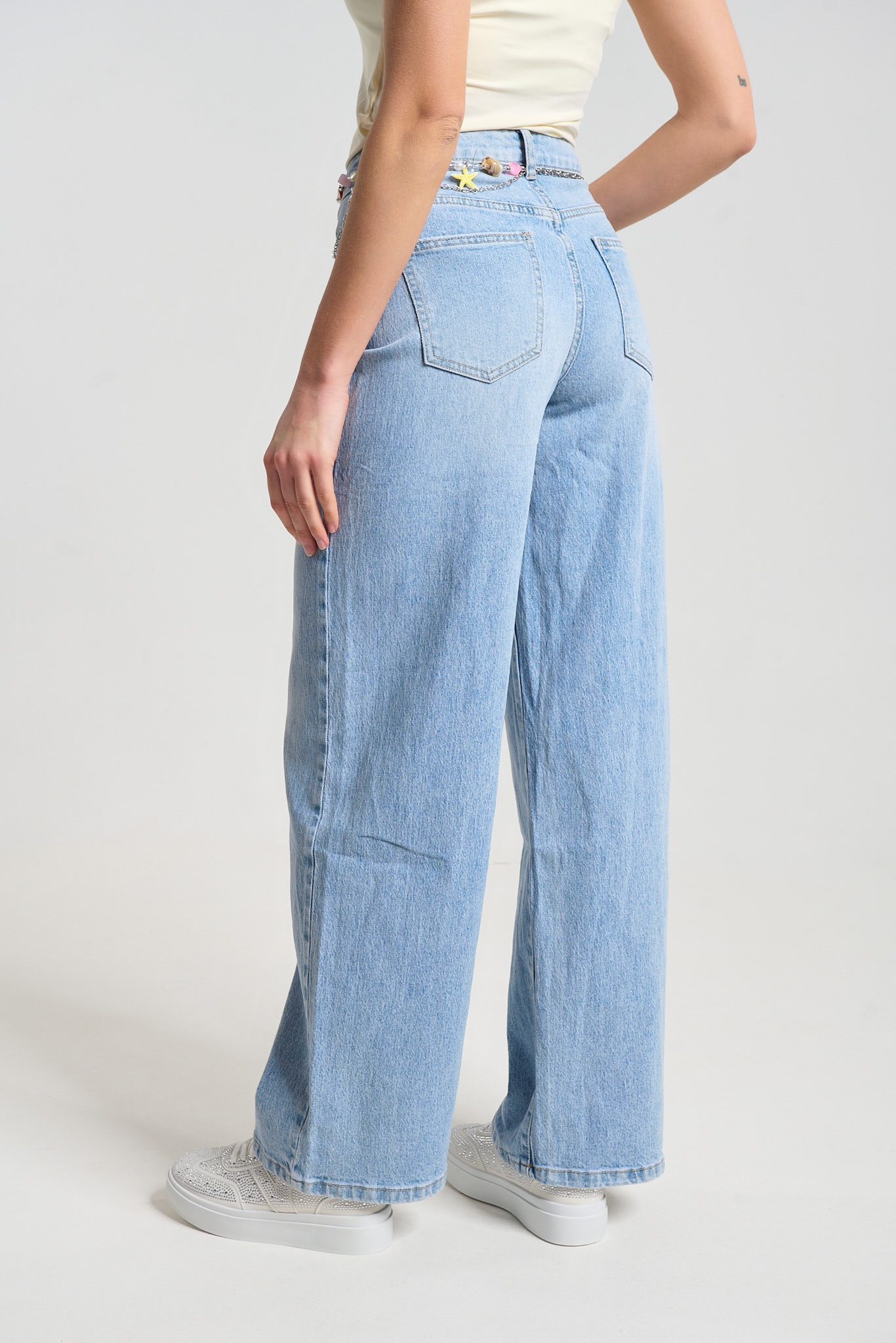 Τζιν Παντελόνι Wide Leg Ψηλόμεσο