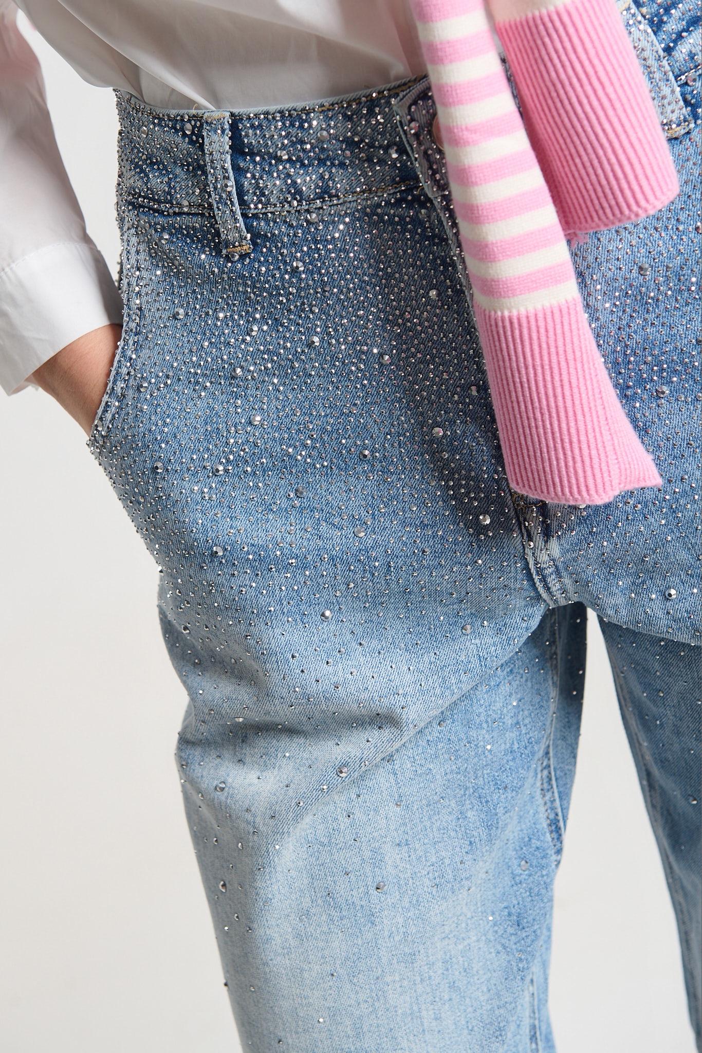 Τζιν Παντελόνι Ψηλόμεσο Balloon Με Στρας 