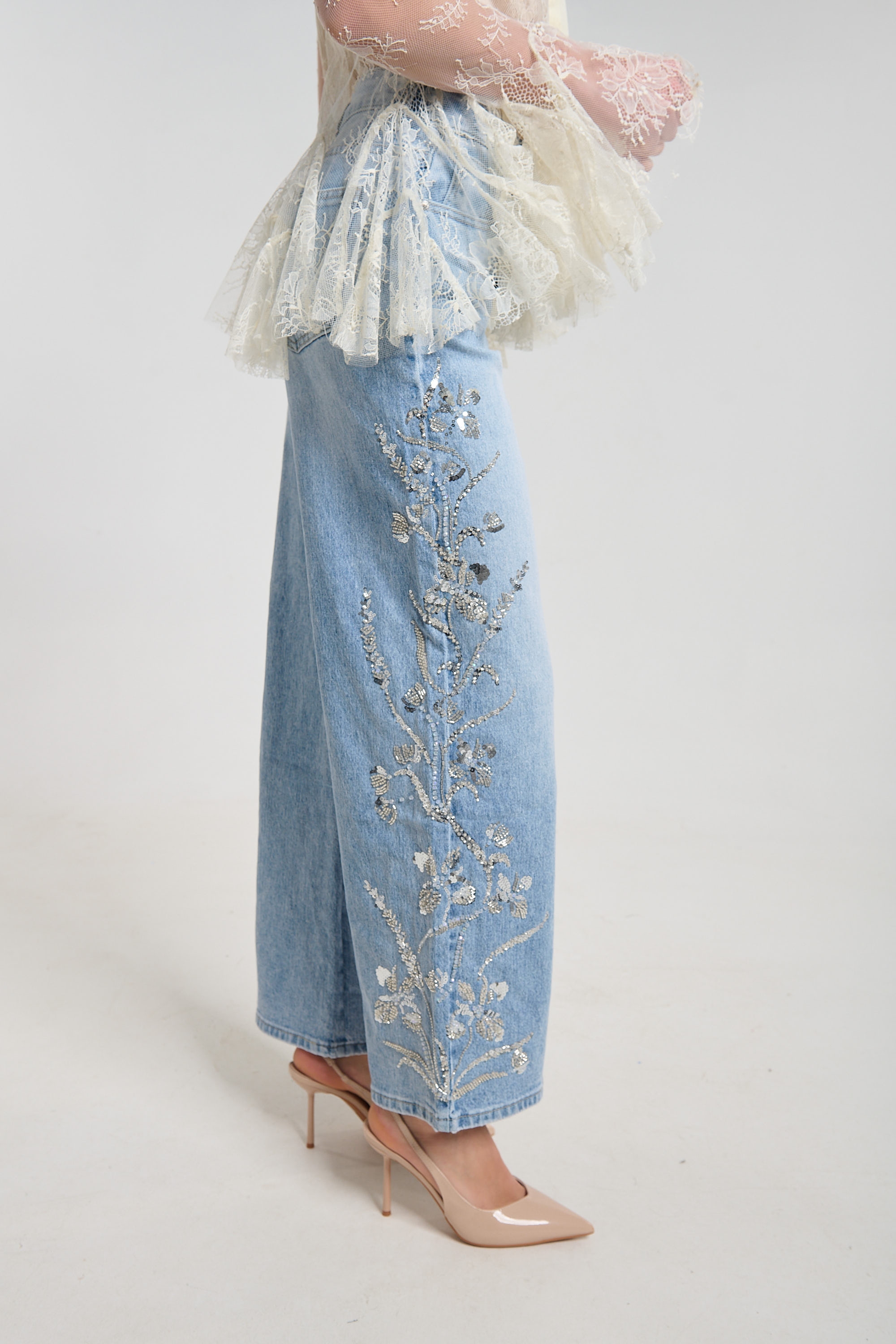 Παντελόνι Τζιν Με Πούλιες & Χάντρες