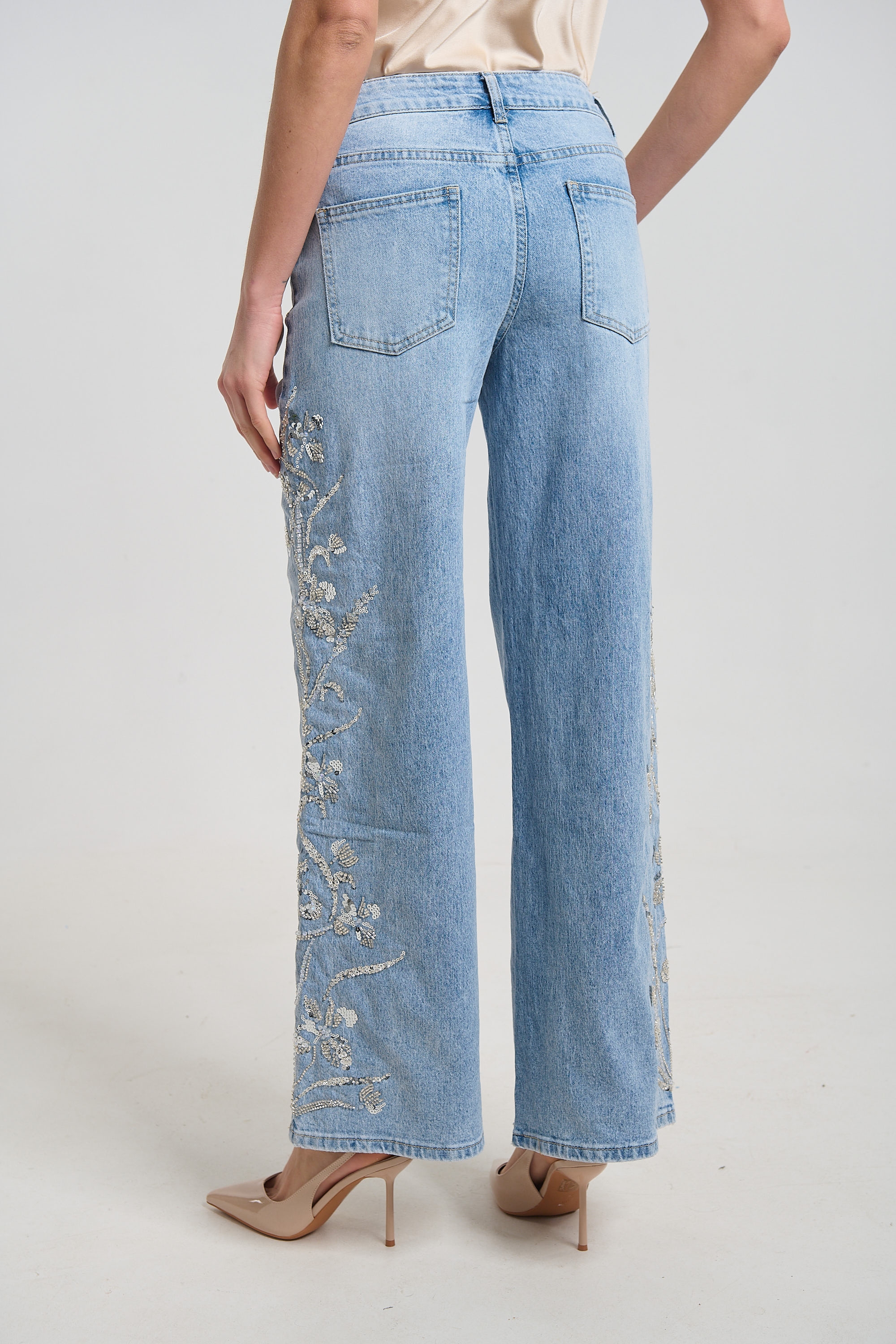 Παντελόνι Τζιν Με Πούλιες & Χάντρες