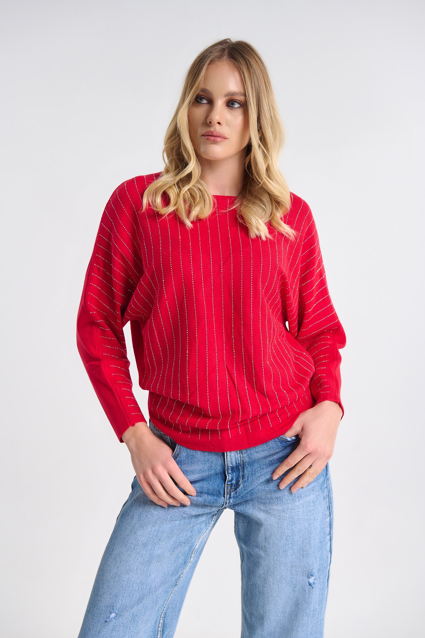 Μπλούζα Πλεκτή Με Λεπτομέρειες Στρας