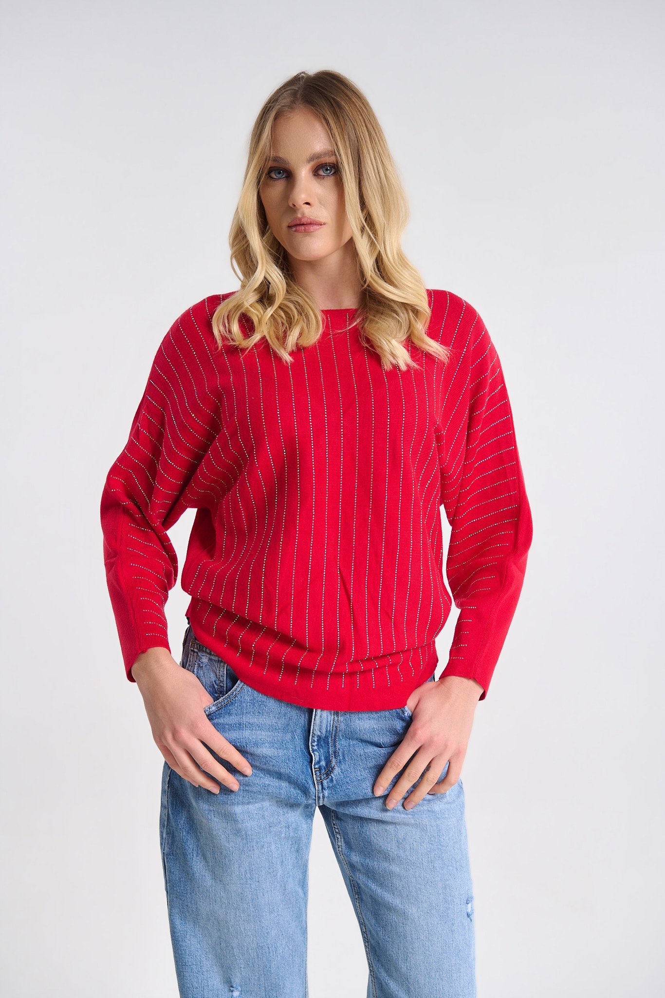 Μπλούζα Πλεκτή Με Λεπτομέρειες Στρας