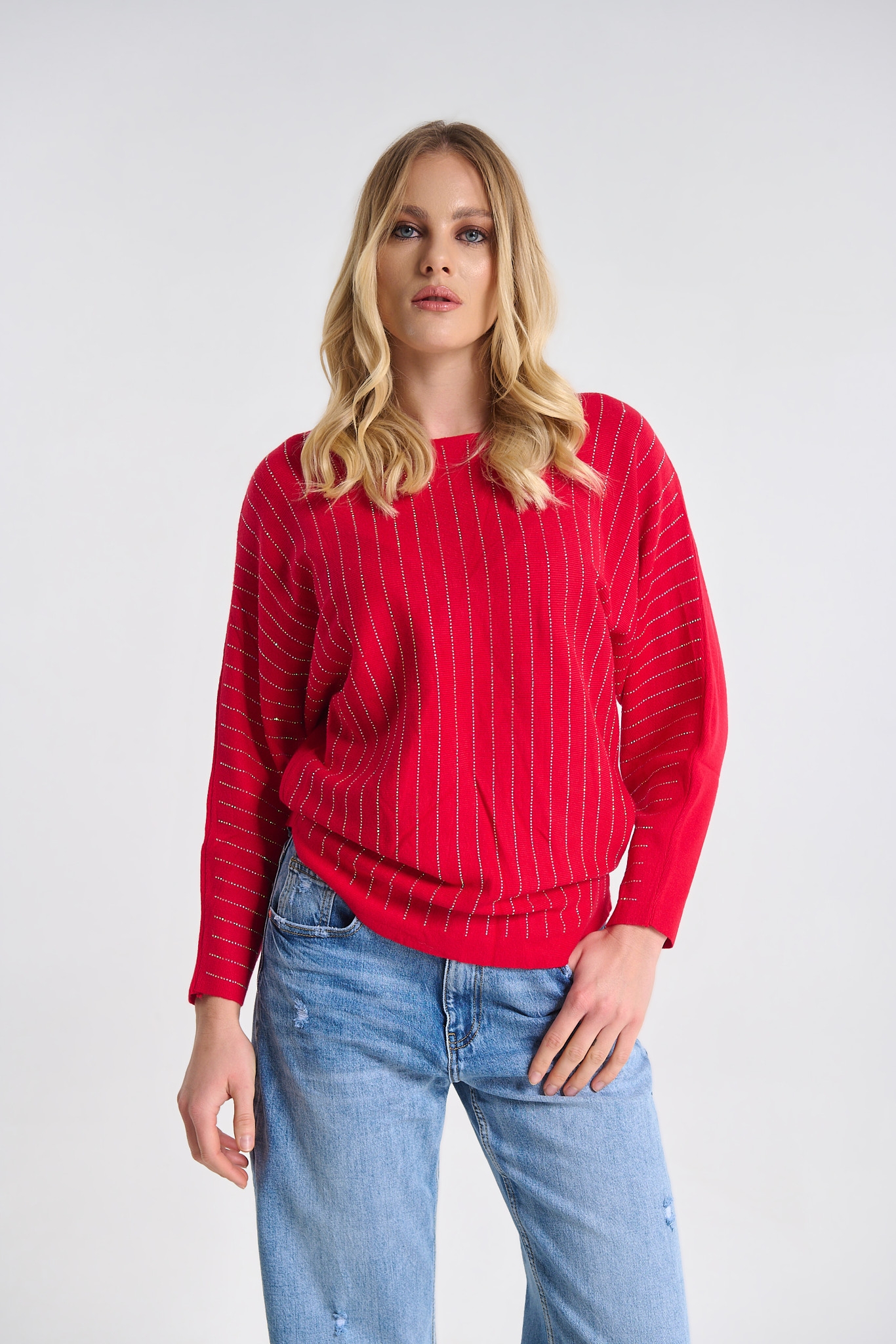 Μπλούζα Πλεκτή Με Λεπτομέρειες Στρας