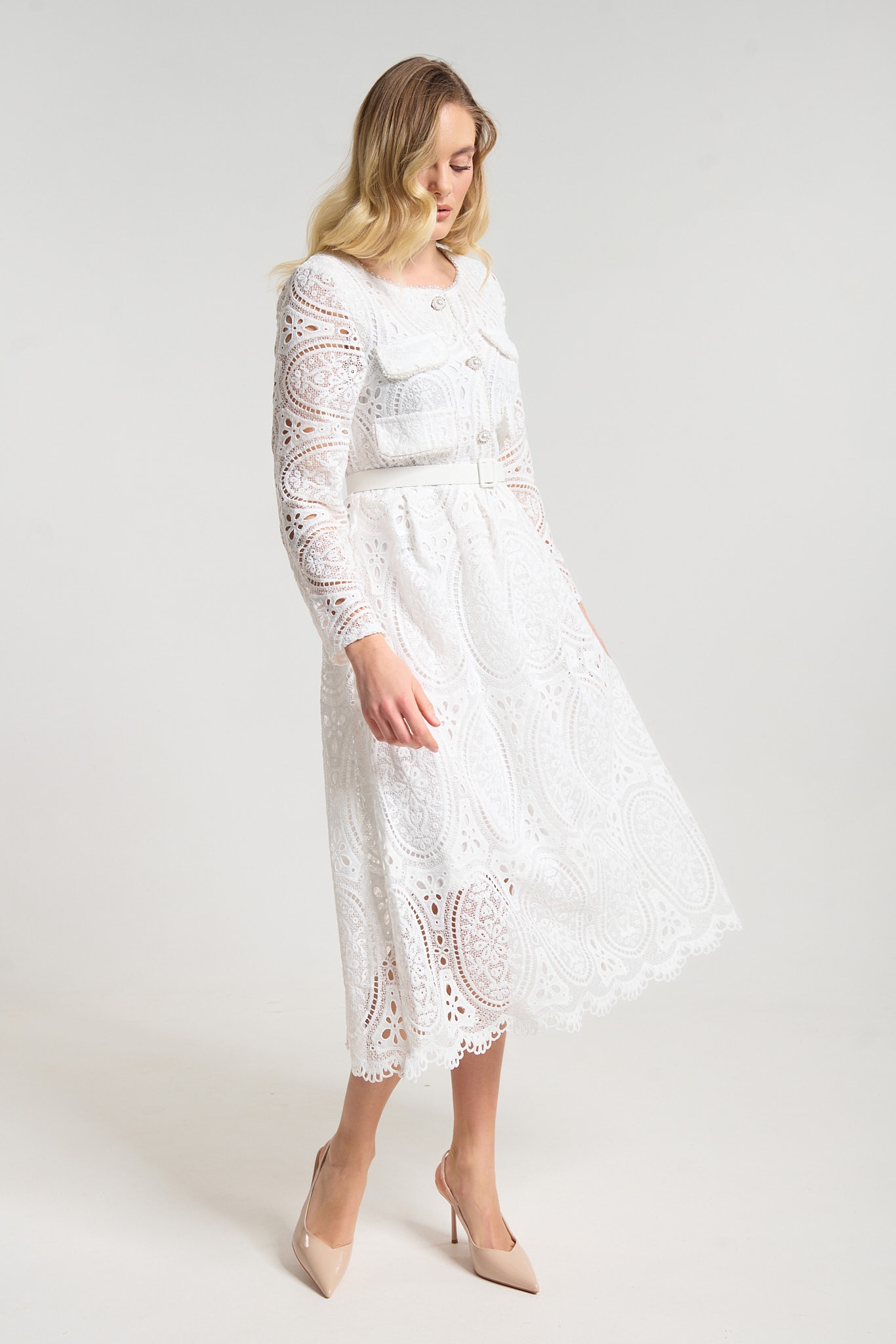 Φόρεμα Δαντέλα Με Πέρλες & Στρας