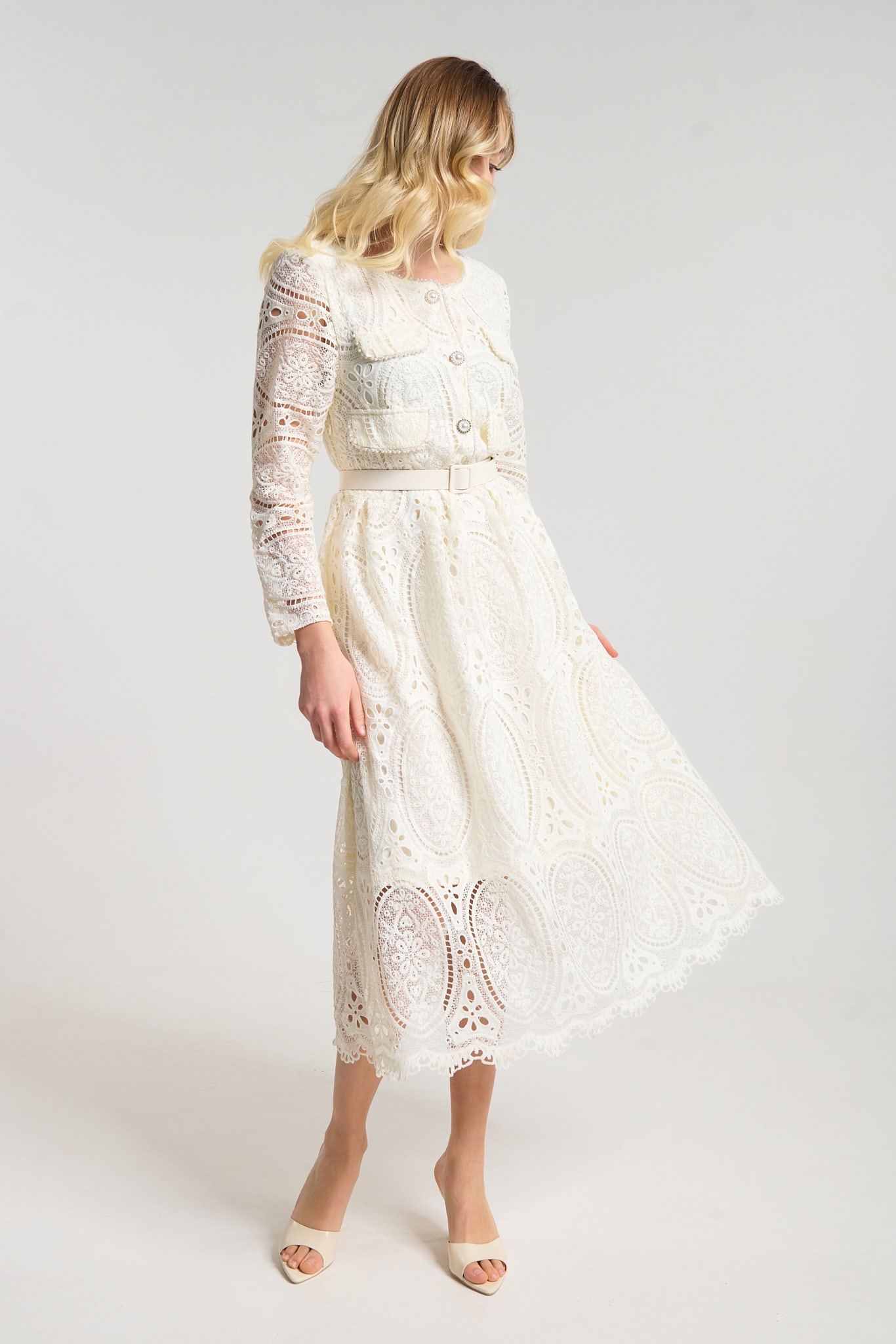 Φόρεμα Δαντέλα Με Πέρλες & Στρας