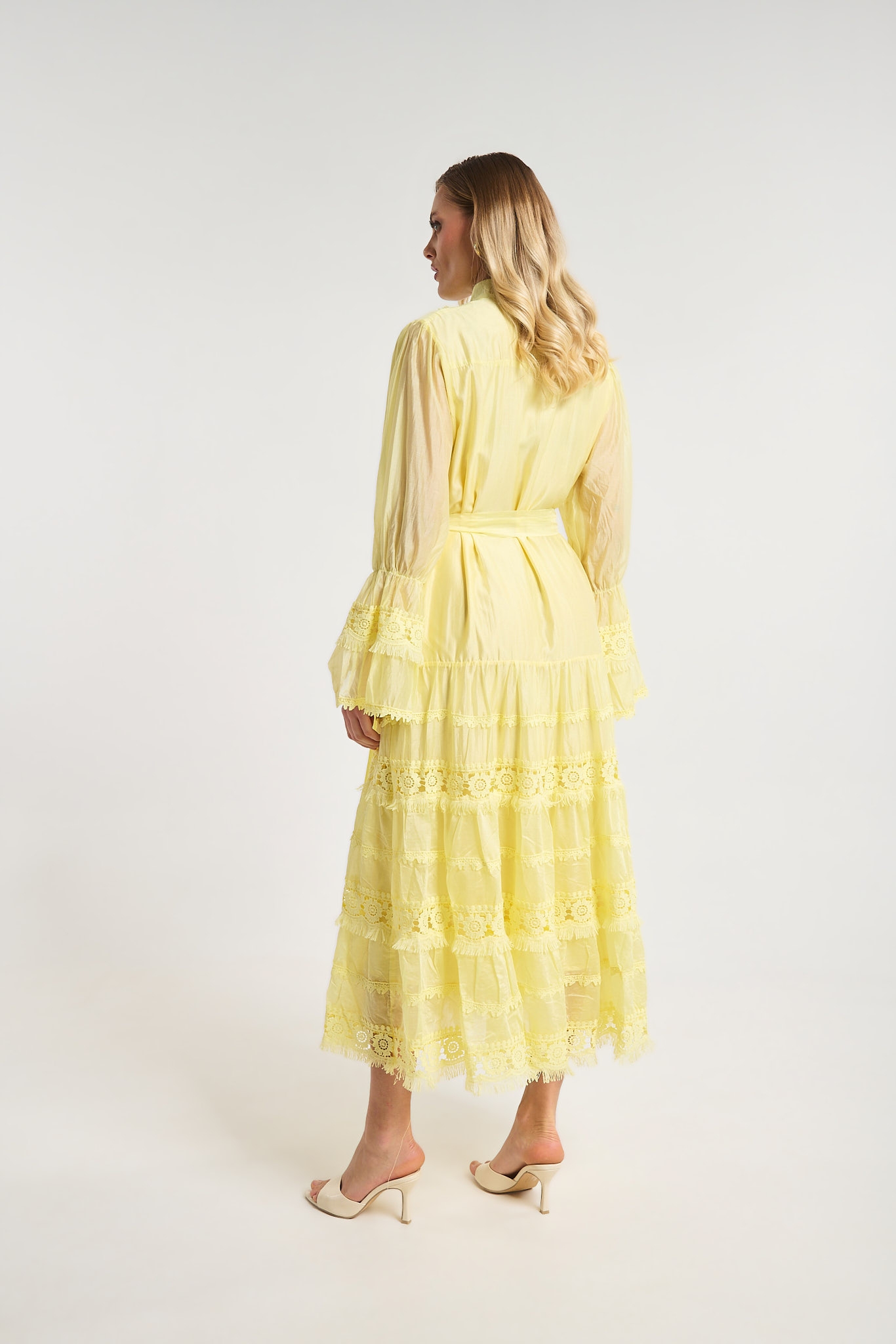 Φόρεμα Μάξι Με Δαντέλα & Ζώνη