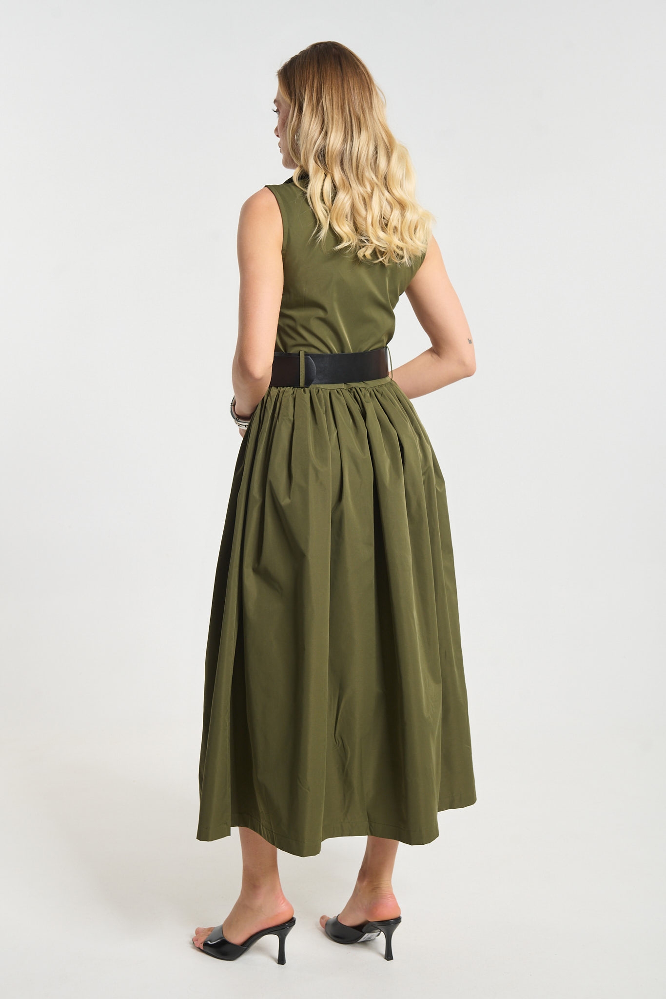 Φόρεμα Maxi Με Ζώνη & Τσέπες Με Φερμουάρ