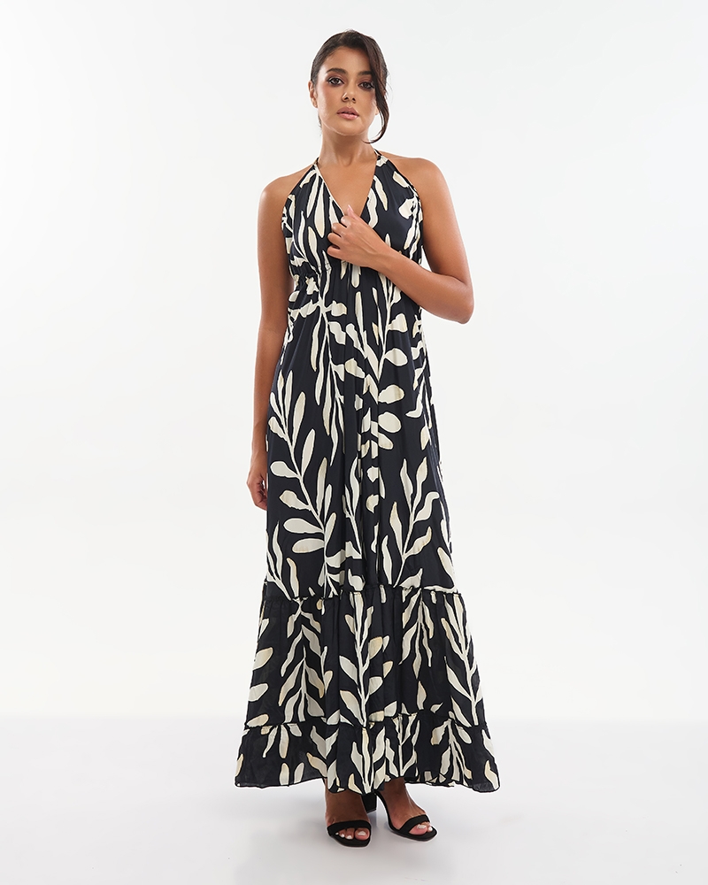 Φόρεμα BLE Μακρύ Εμπριμέ Με Tropical Print