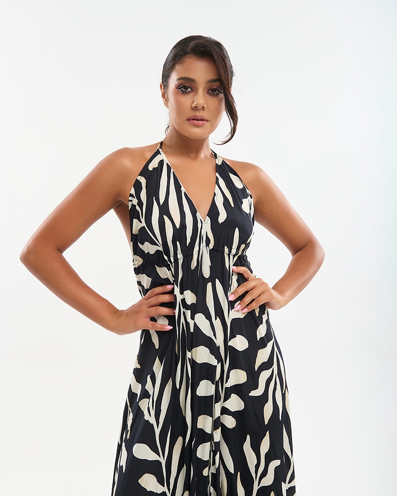 Φόρεμα BLE Μακρύ Εμπριμέ Με Tropical Print