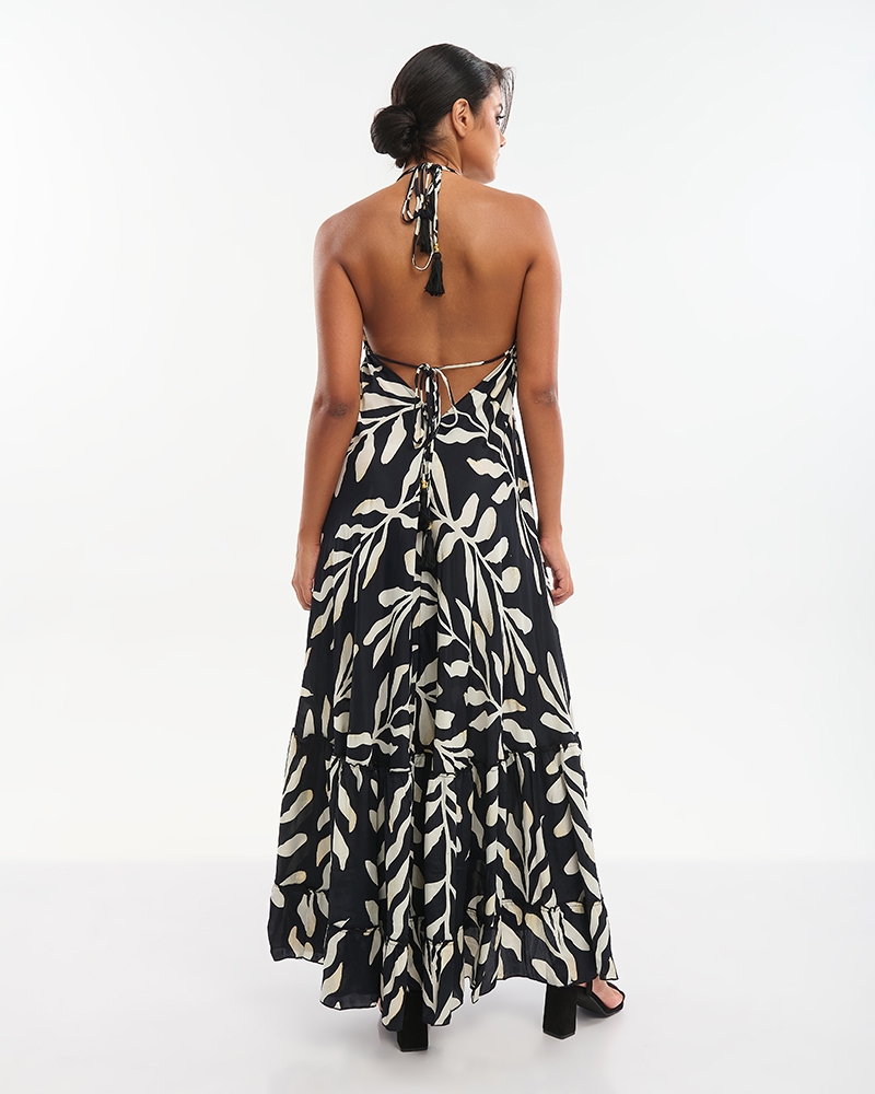 Φόρεμα BLE Μακρύ Εμπριμέ Με Tropical Print