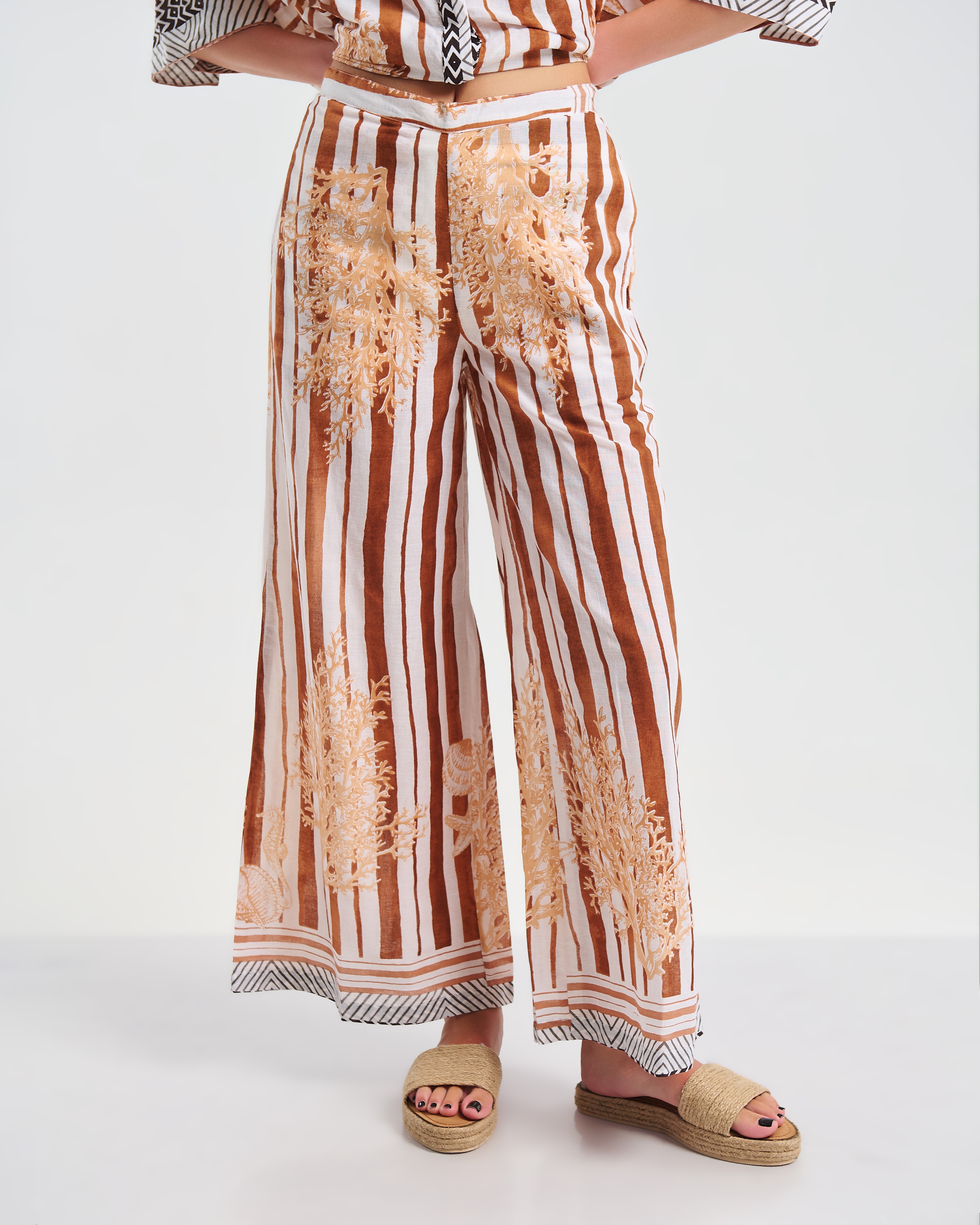 Παντελόνα BLE Ριγέ Με Coral Print