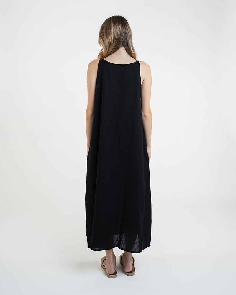 Φόρεμα BLE Maxi Με Ψάθινη Boho Λεπτομέρεια