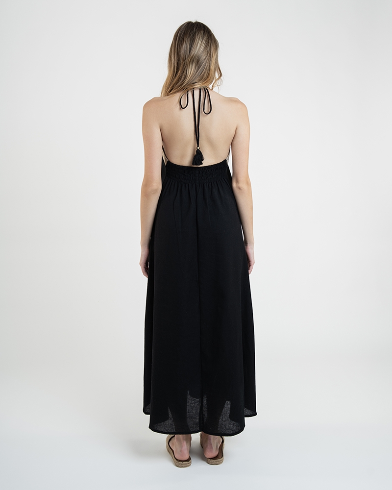 BLE Maxi Dress with Raffia Boho Detail