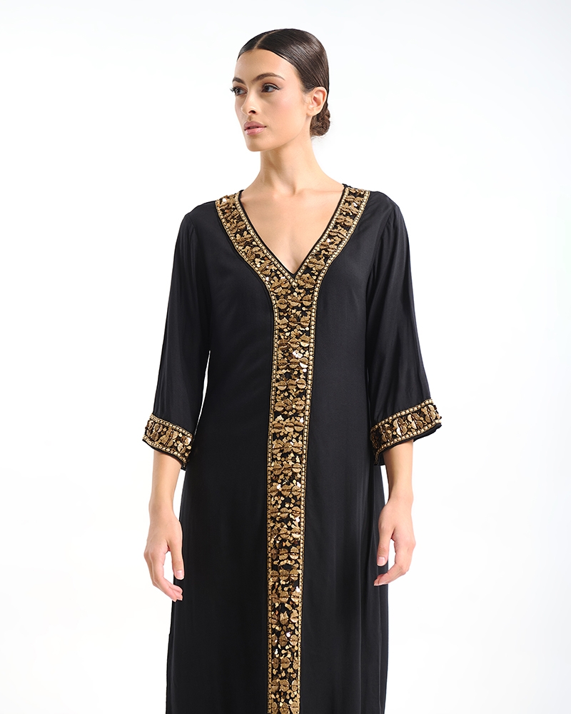 Καφτάνι BLE Maxi Με Χρυσές Πούλιες & Κέντημα