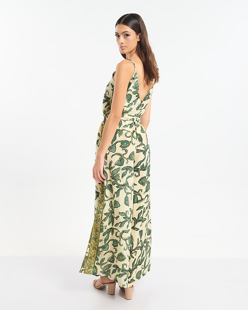 Ολόσωμη Φόρμα BLE Με Tropical Print & Ζώνη
