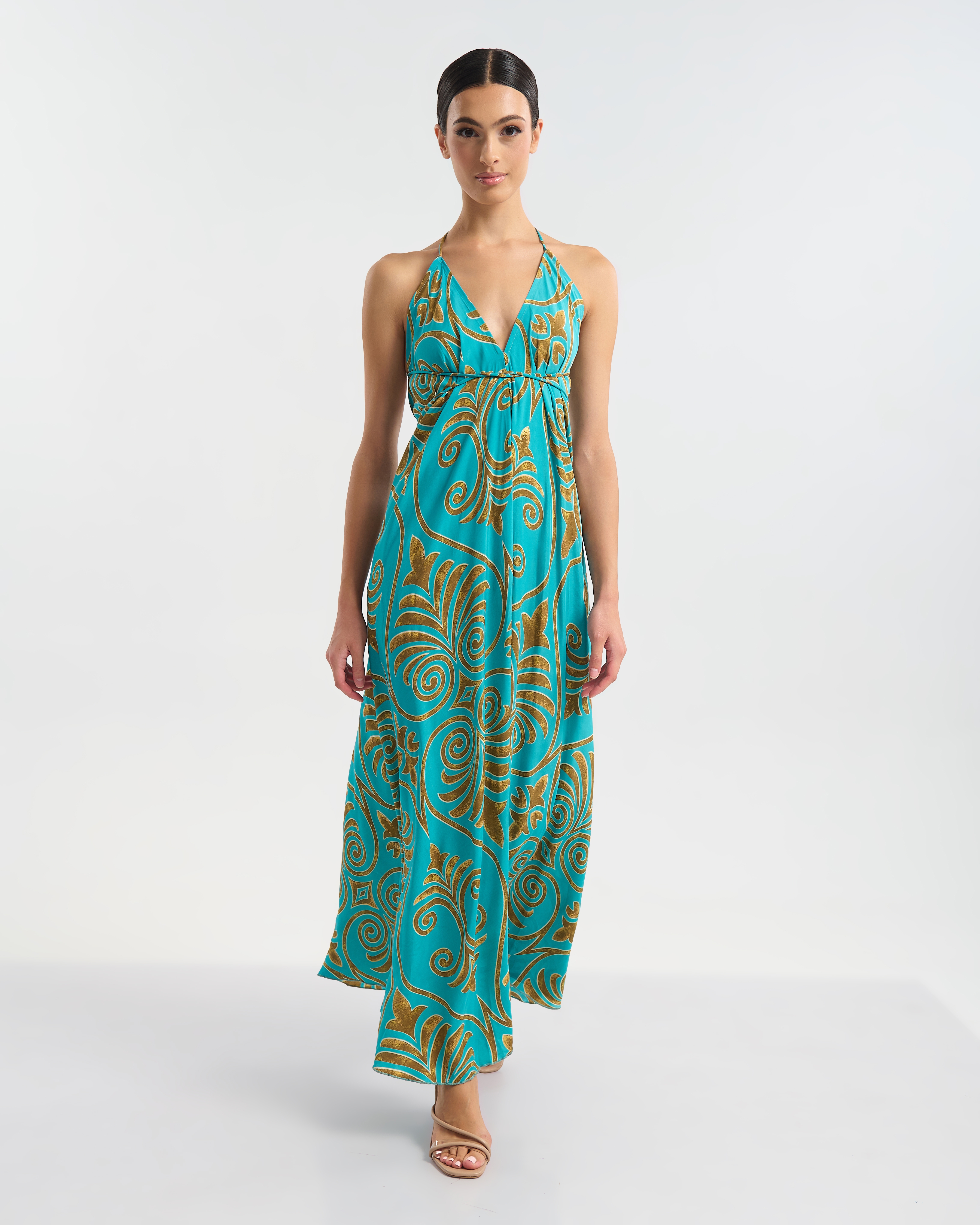 Φόρεμα BLE Maxi Με Ανοιχτή Πλάτη & Δέσιμο