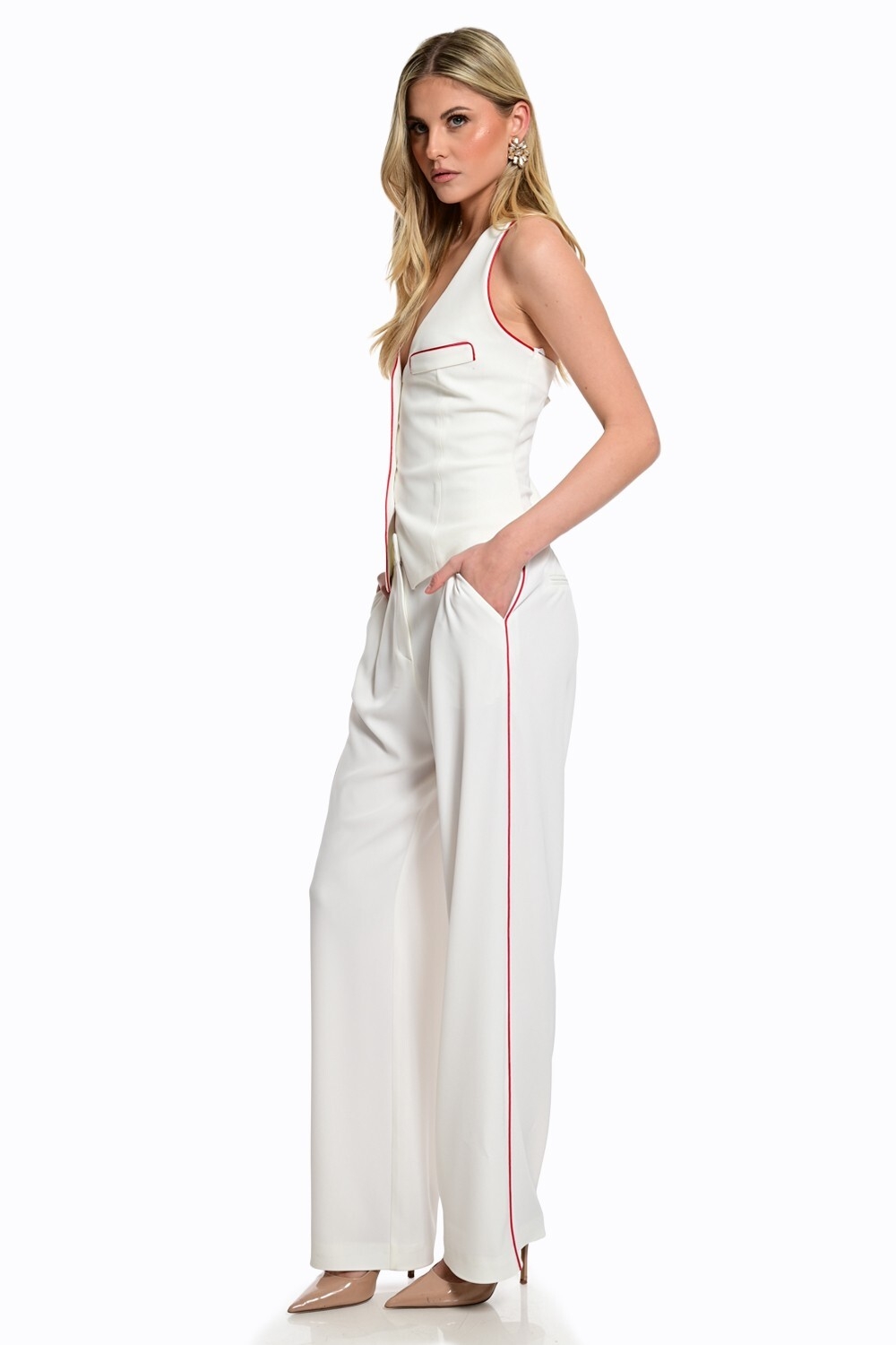 Παντελόνι WECOSS Wide Leg Με Ρέλι